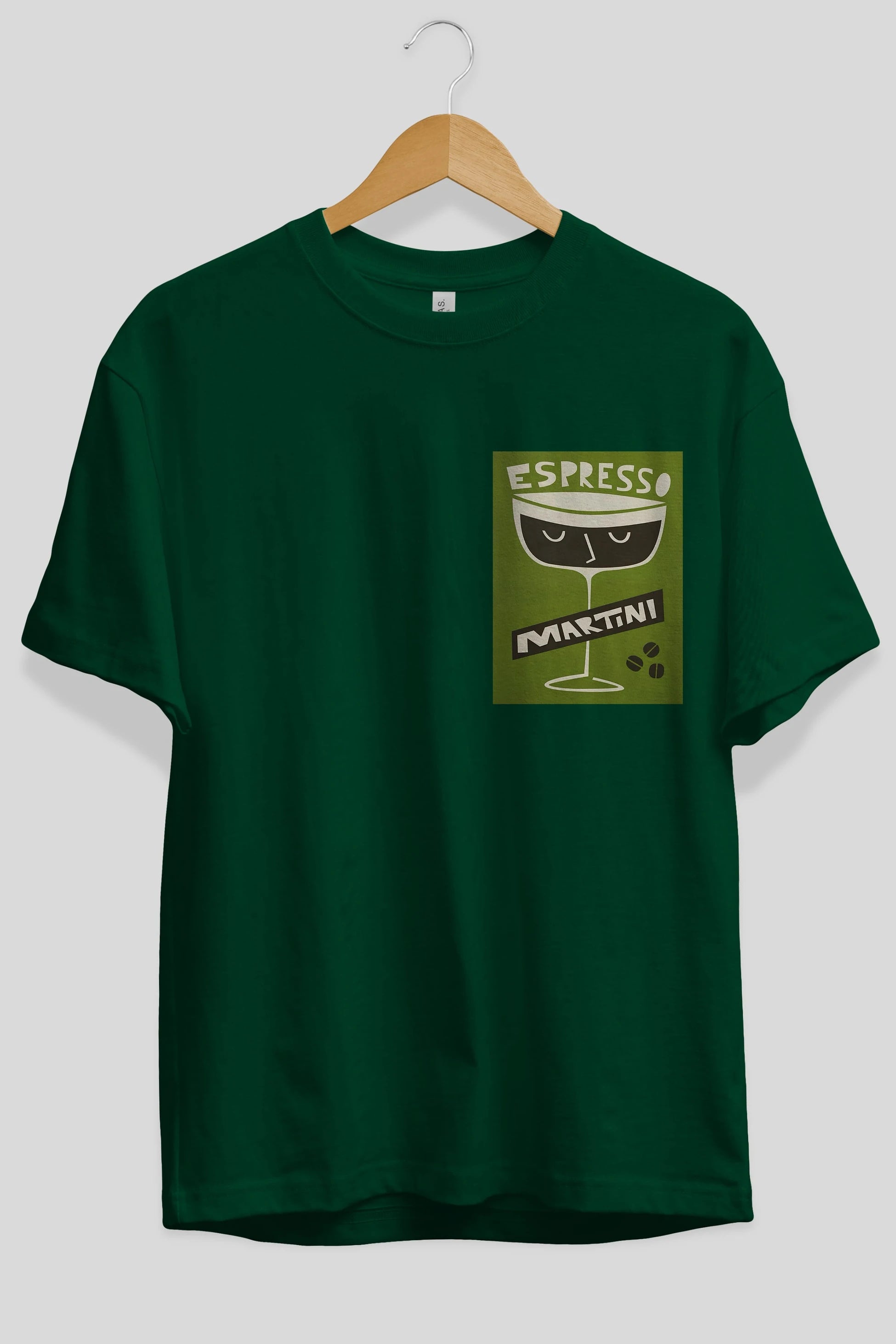 Espresso Martini 2 Ön Sol Baskılı Oversize t-shirt Erkek Kadın Unisex %100 Pamuk Bisiklet Yaka tişort