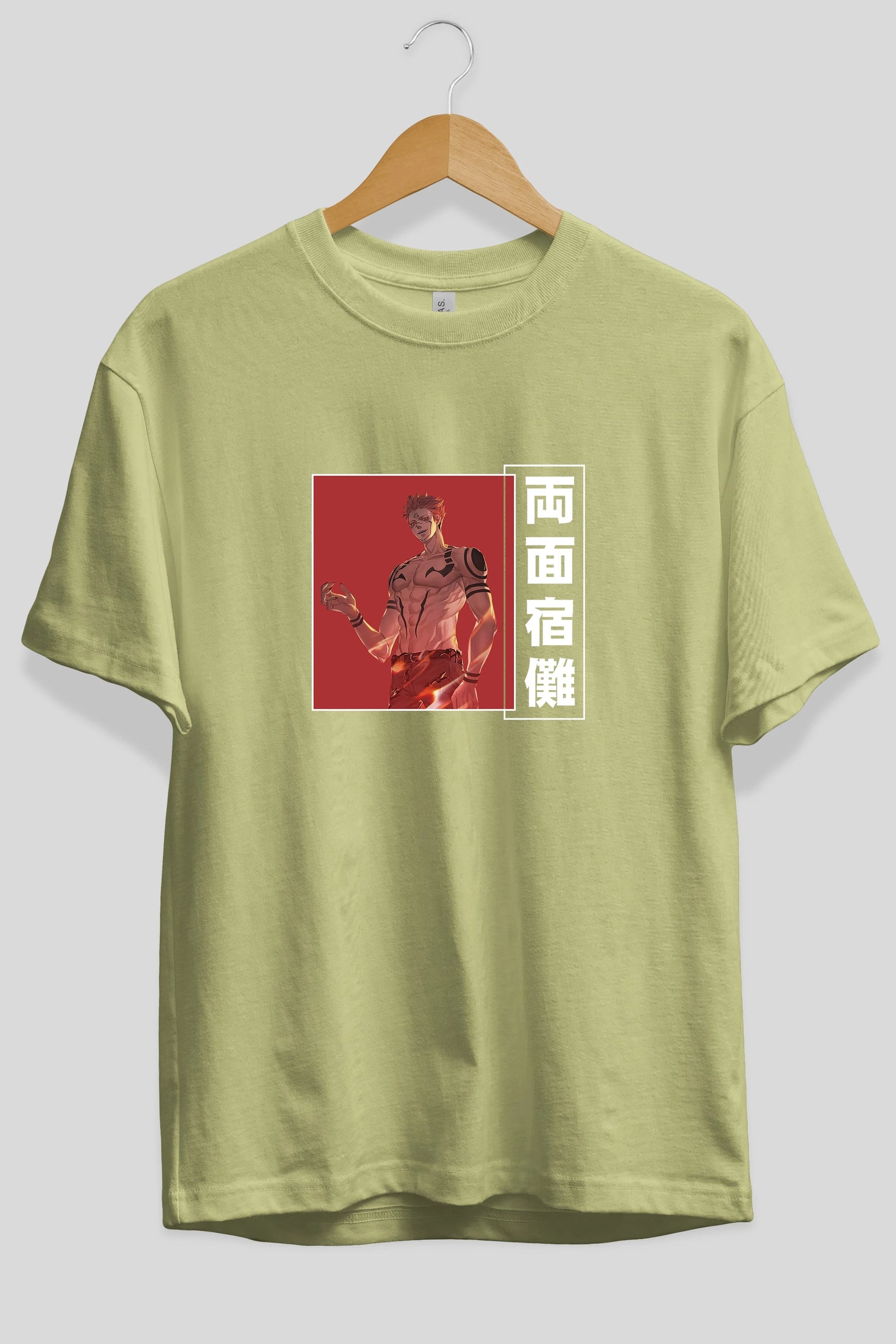 Sukuna Ryoumen 3 Anime Ön Baskılı Oversize t-shirt %100 pamuk Erkek Kadın Unisex