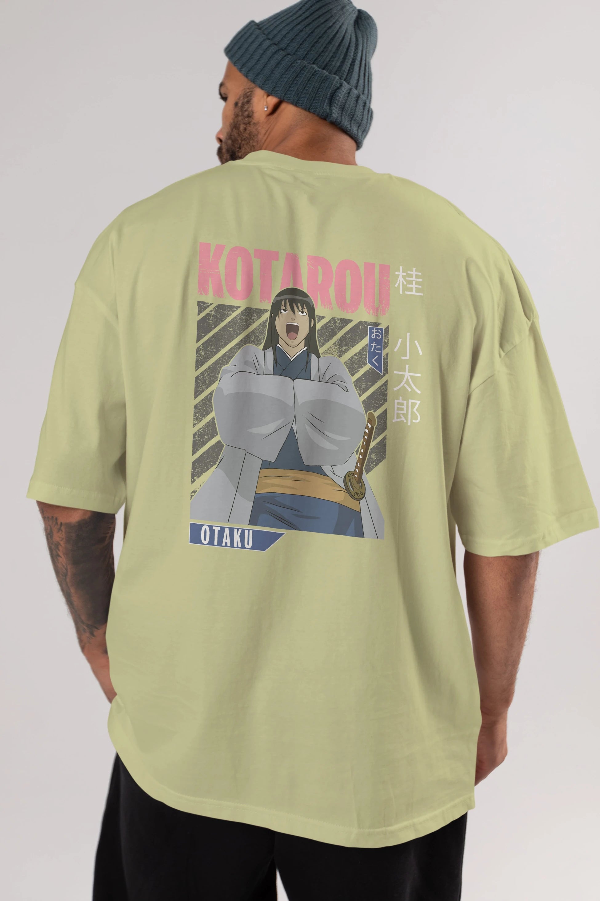 Kotarou Katsura GINTAMA 1 Anime Arka Baskılı Oversize t-shirt Erkek Kadın Unisex