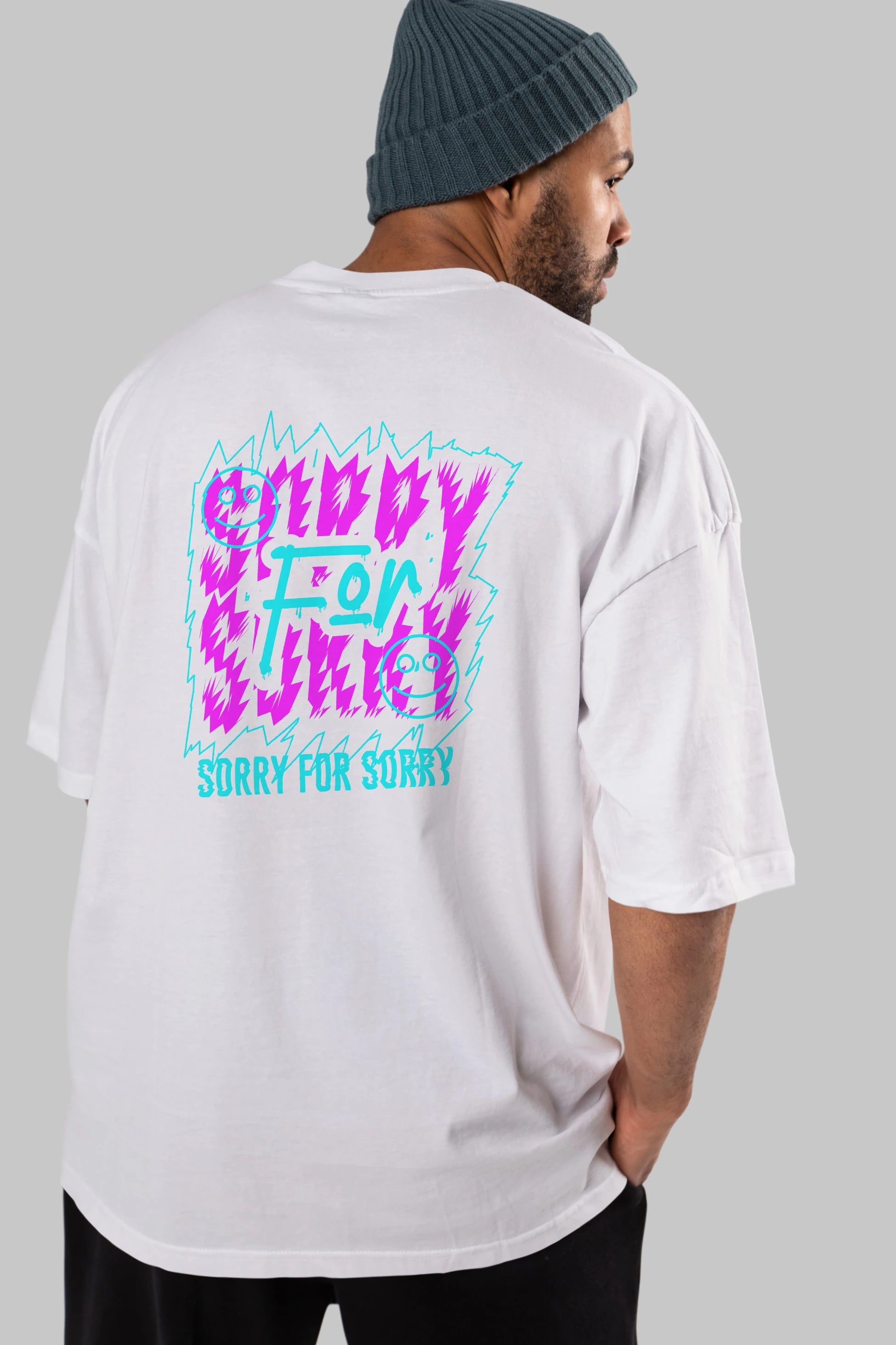 Sorry for Sorry Arka Baskılı Oversize t-shirt Erkek Kadın Unisex