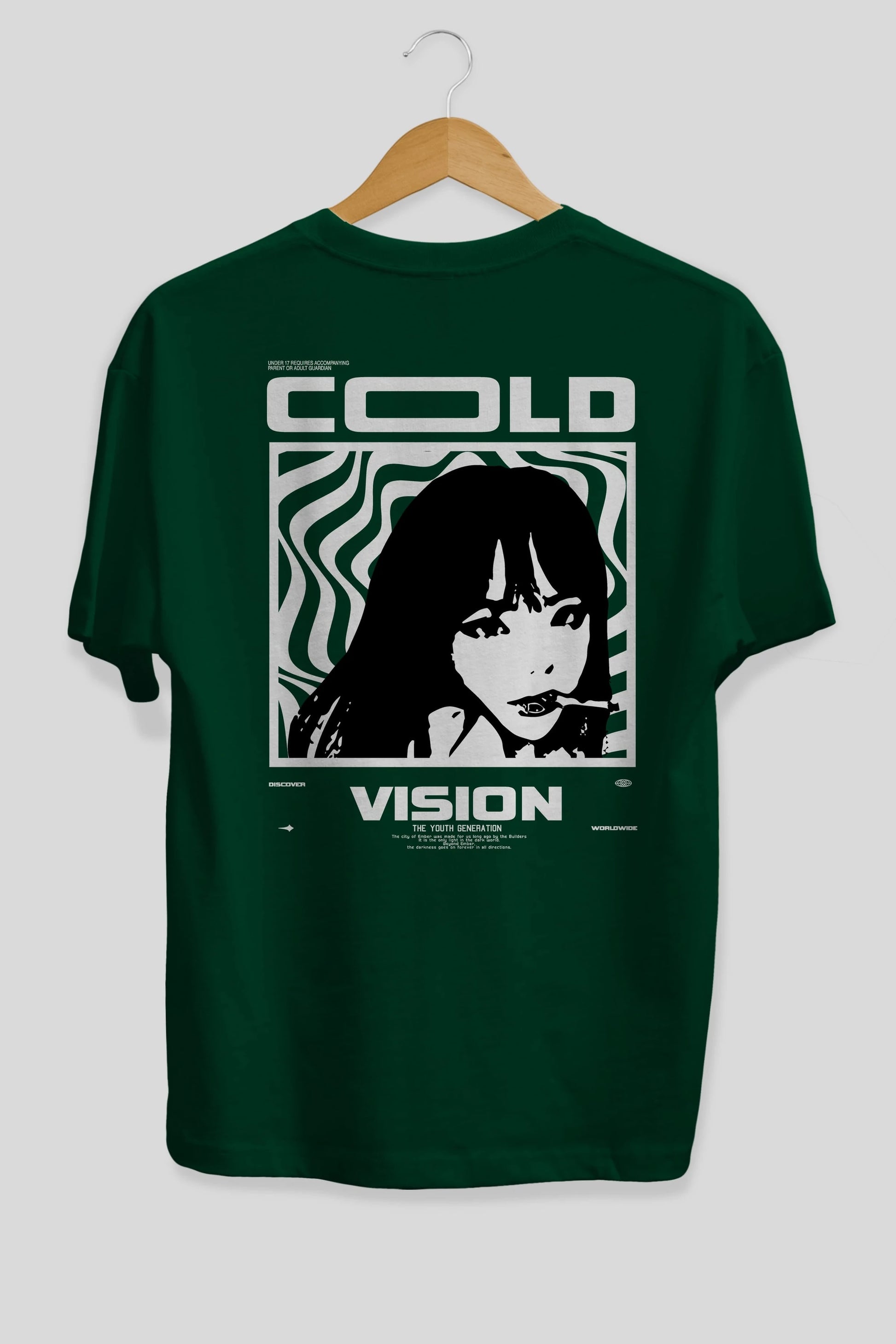 Cold Vision Arka Baskılı Oversize t-shirt Erkek Kadın Unisex