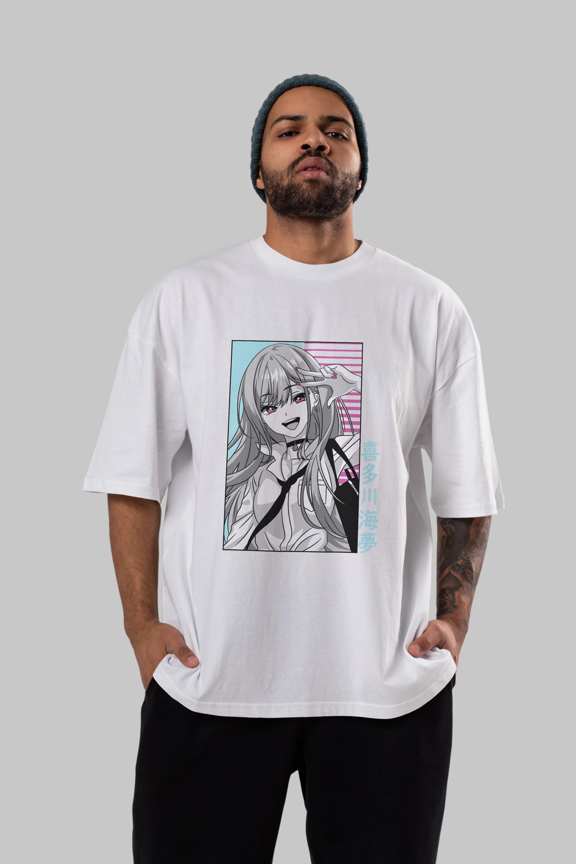 Marin Kitagawa 1 Anime Ön Baskılı Oversize t-shirt %100 pamuk Erkek Kadın Unisex