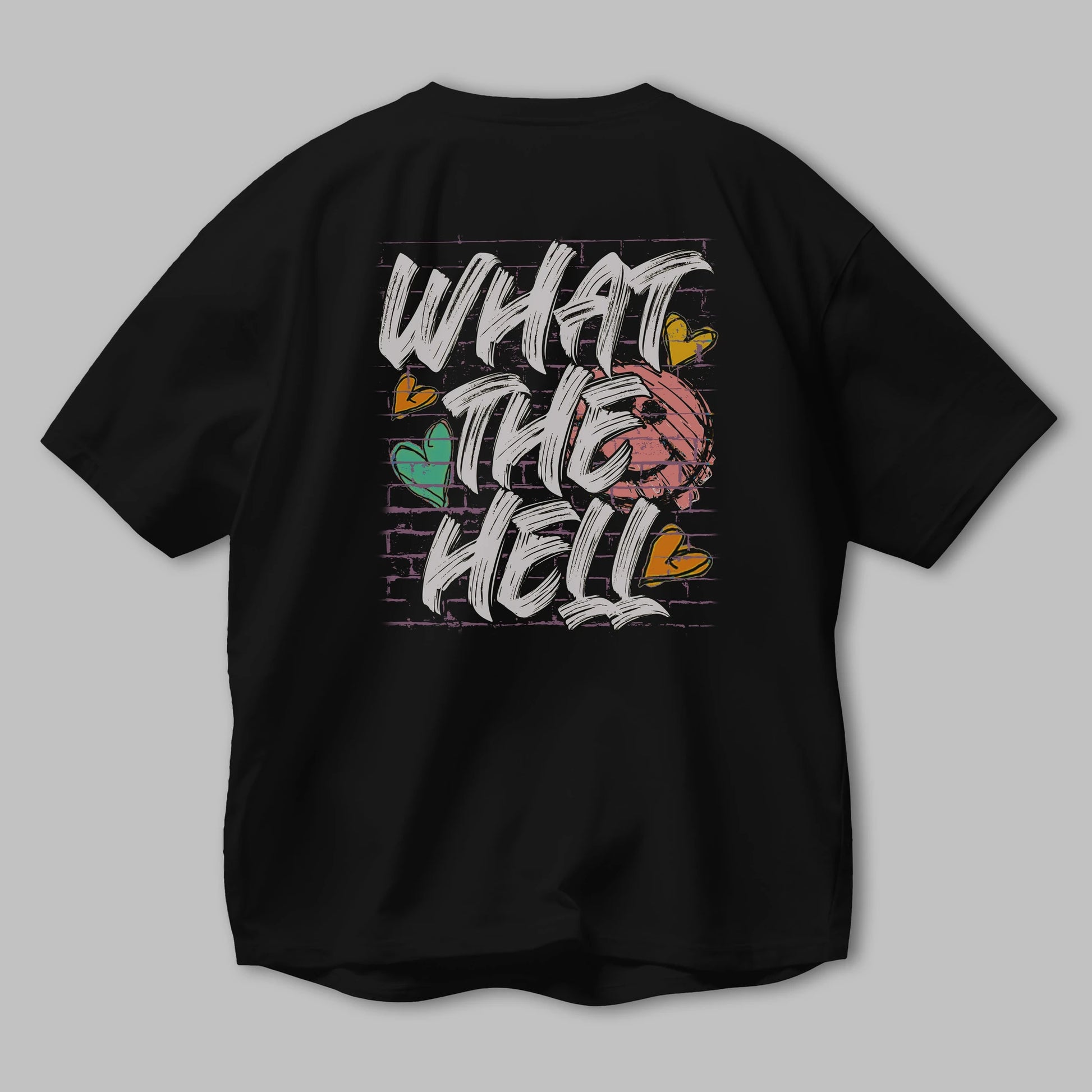 What The Hell Arka Baskılı Oversize t-shirt Erkek Kadın Unisex