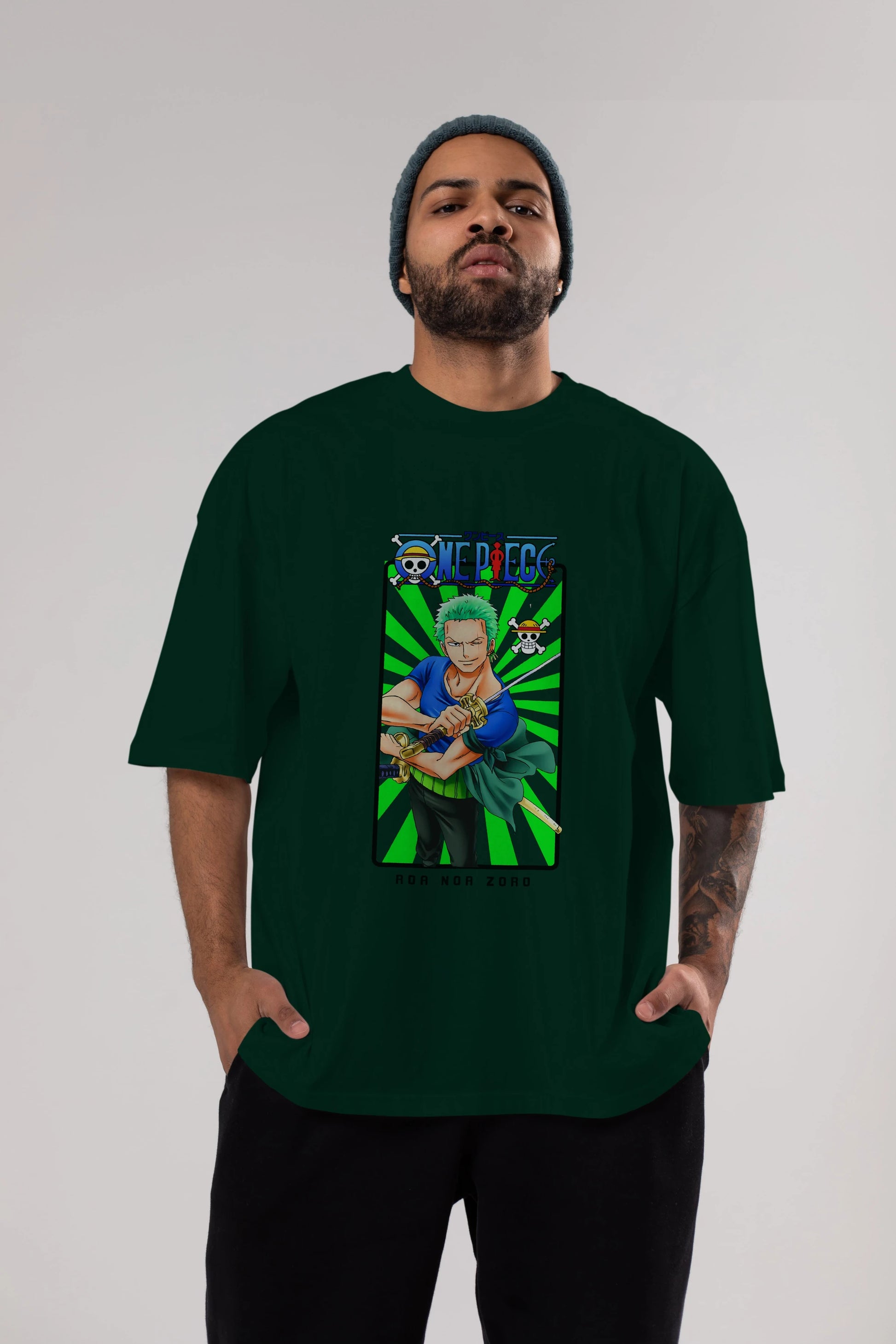 Roronoa Zoro 6 Anime Ön Baskılı Oversize t-shirt Erkek Kadın Unisex