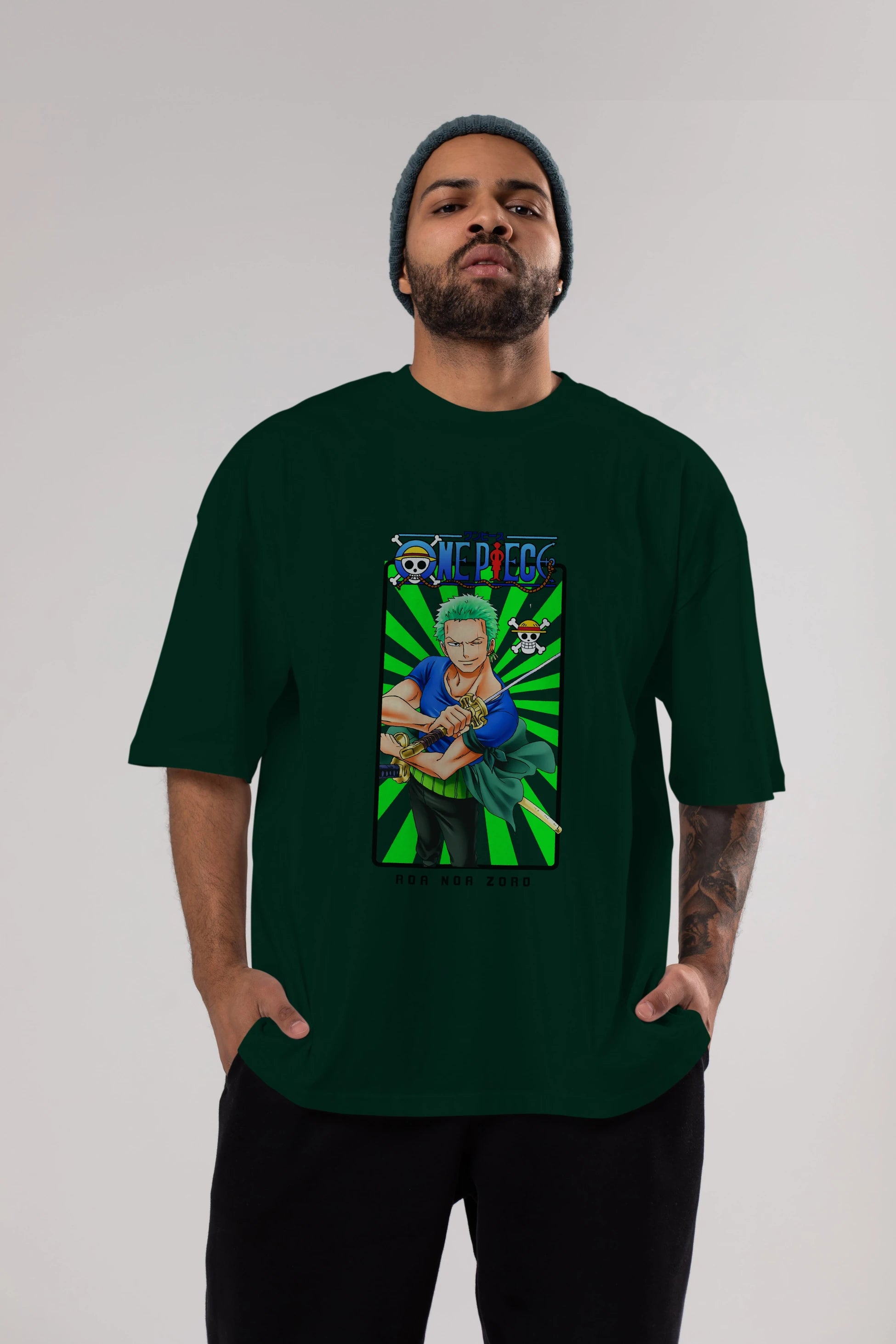 Roronoa Zoro 6 Anime Ön Baskılı Oversize t-shirt Erkek Kadın Unisex