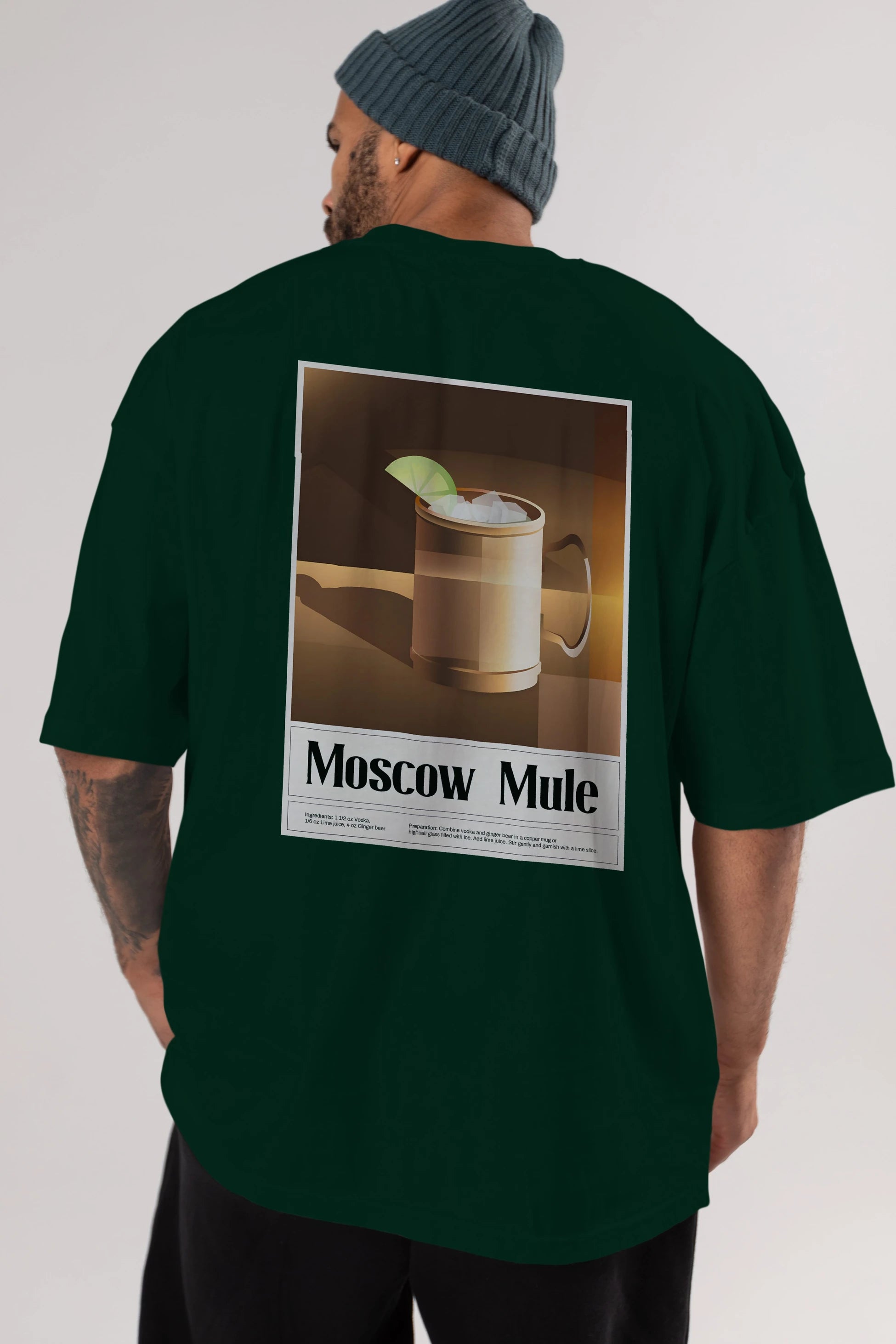 Moscow Mule 3 Arka Baskılı Oversize t-shirt Erkek Kadın Unisex %100 Pamuk Bisiklet Yaka tişort