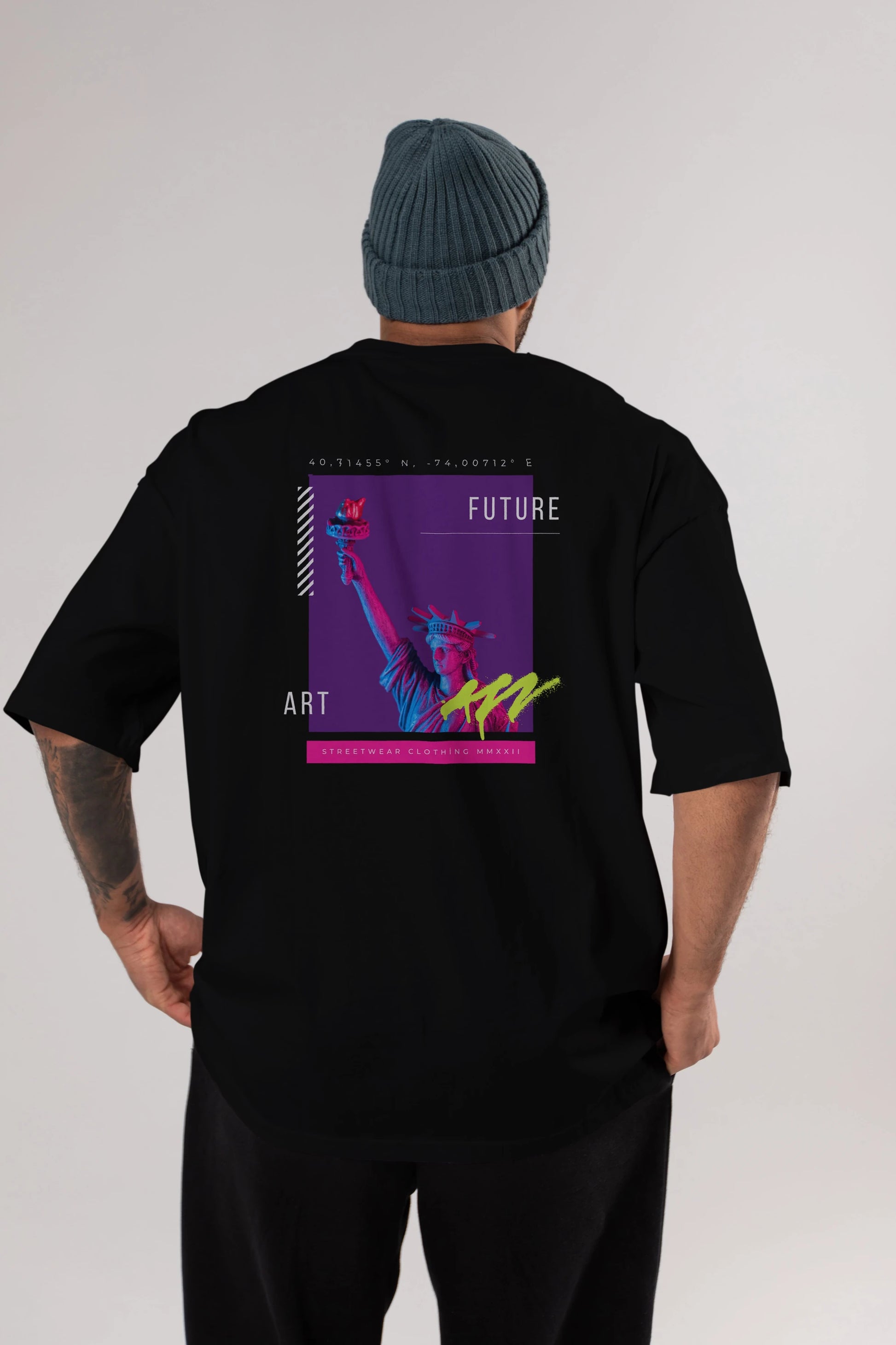 Future Streetwear Arka Baskılı Oversize t-shirt Erkek Kadın Unisex