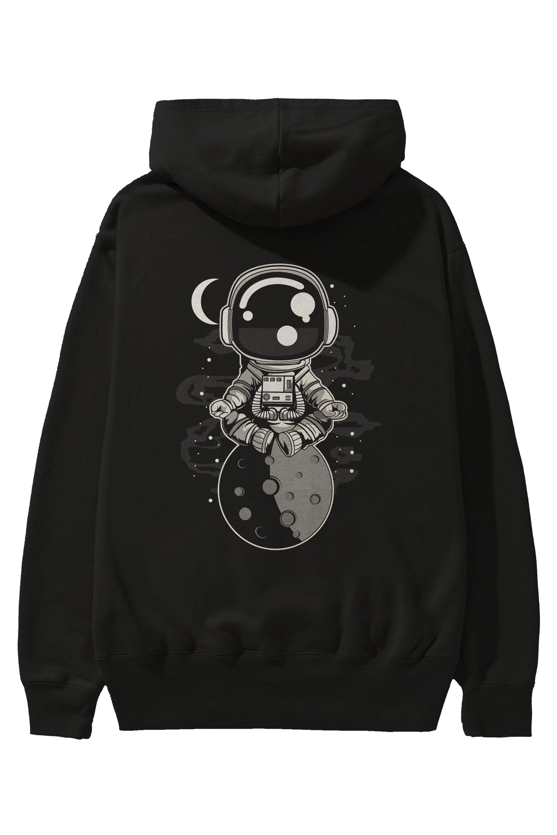 Astronaut Yoga Arka Baskılı Hoodie Oversize Kapüşonlu Sweatshirt Erkek Kadın Unisex