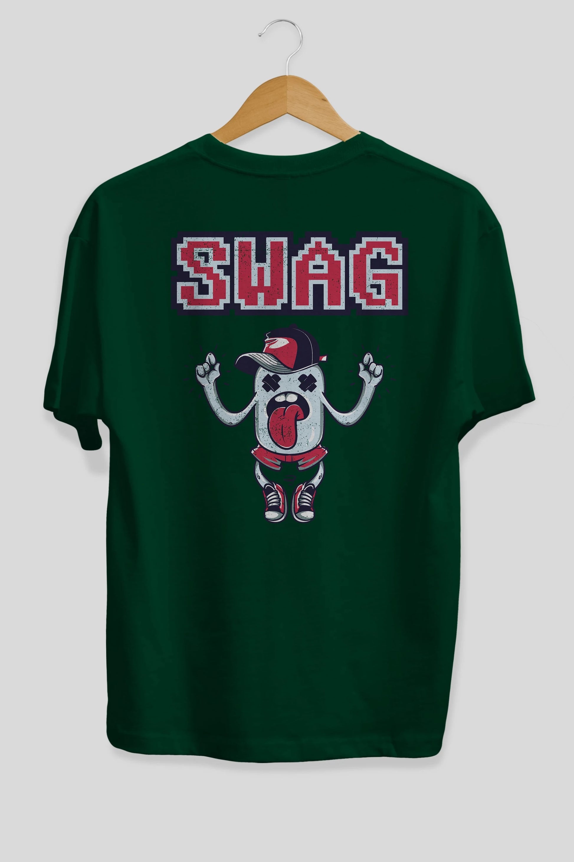 Swag Arka Baskılı Oversize t-shirt Erkek Kadın Unisex