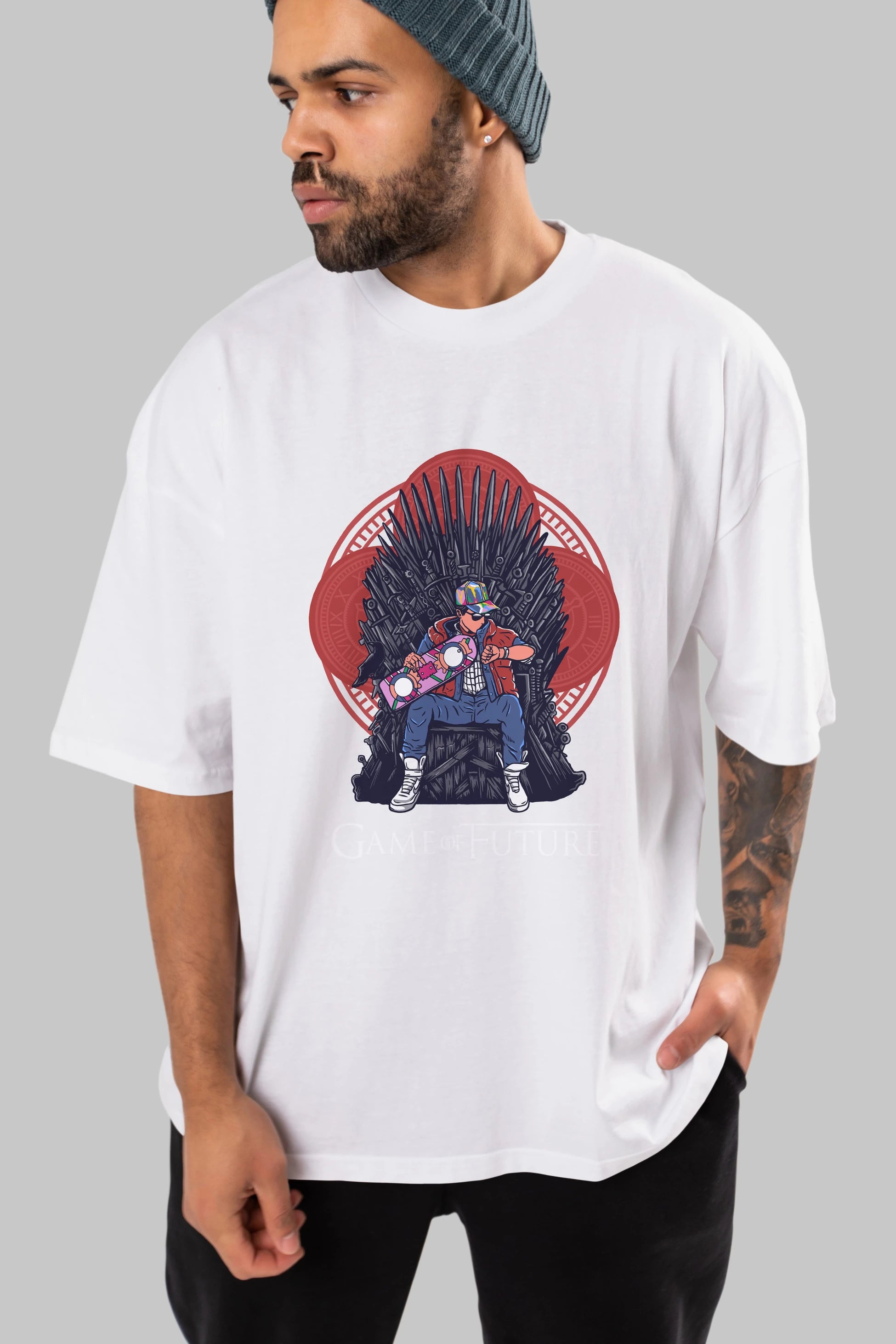 Game Of Future Ön Baskılı Oversize t-shirt Erkek Kadın Unisex %100 Pamuk tişort
