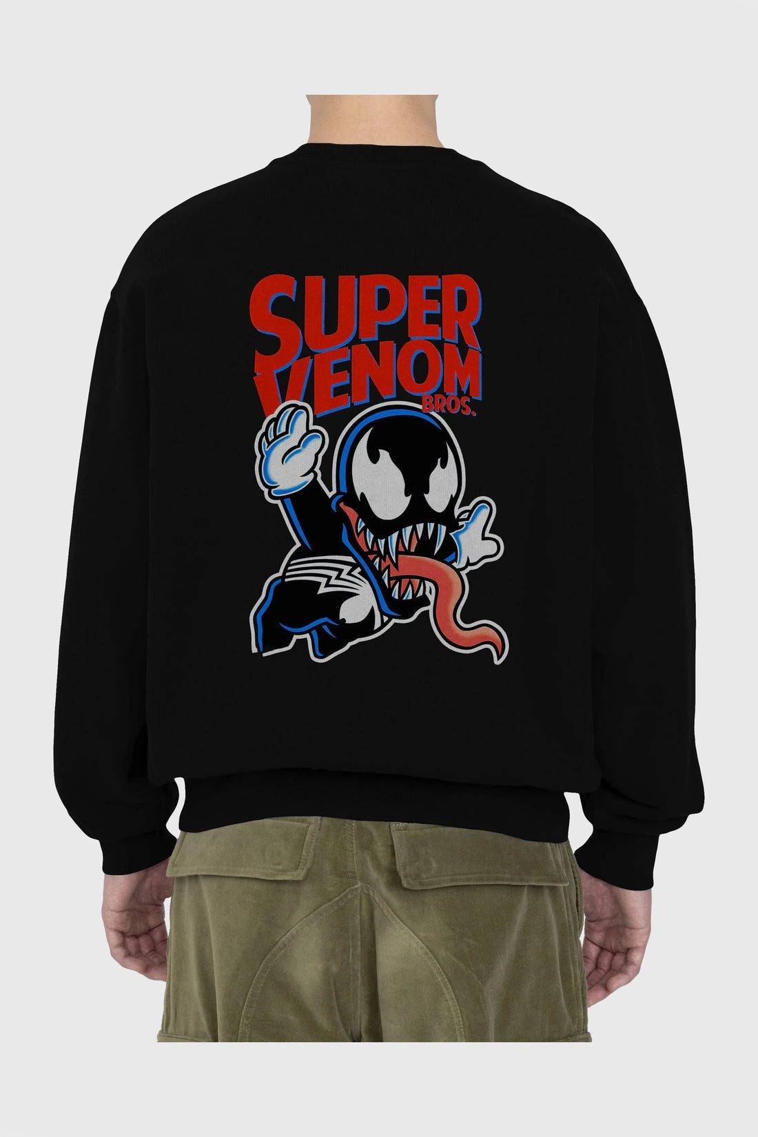 Super Venom Arka Baskılı Oversize Sweatshirt Erkek Kadın Unisex