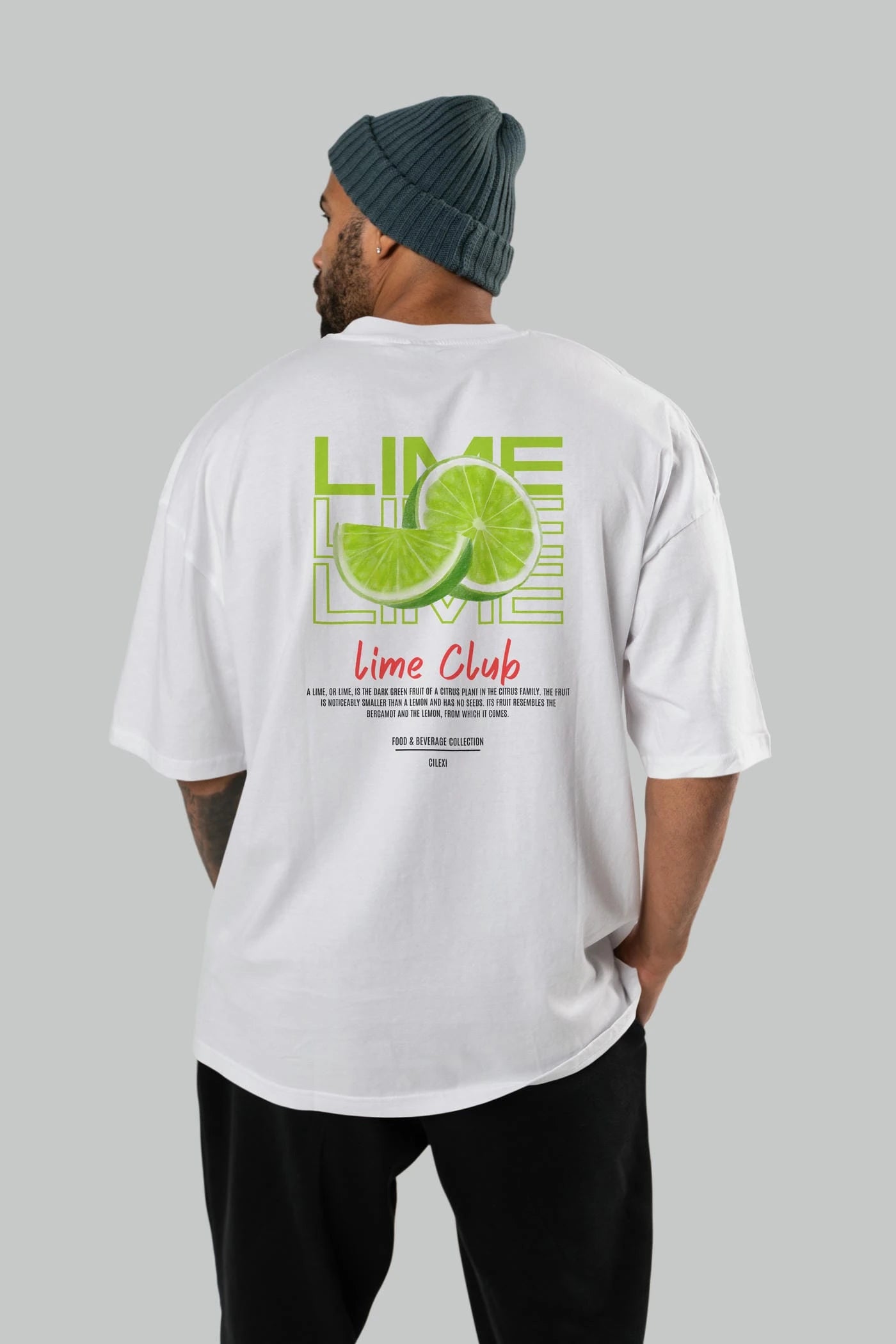 Lime Kokteyl Serisi Baskılı Oversize t-shirt Erkek Kadın Unisex %100 Pamuk Bisiklet Yaka tişort