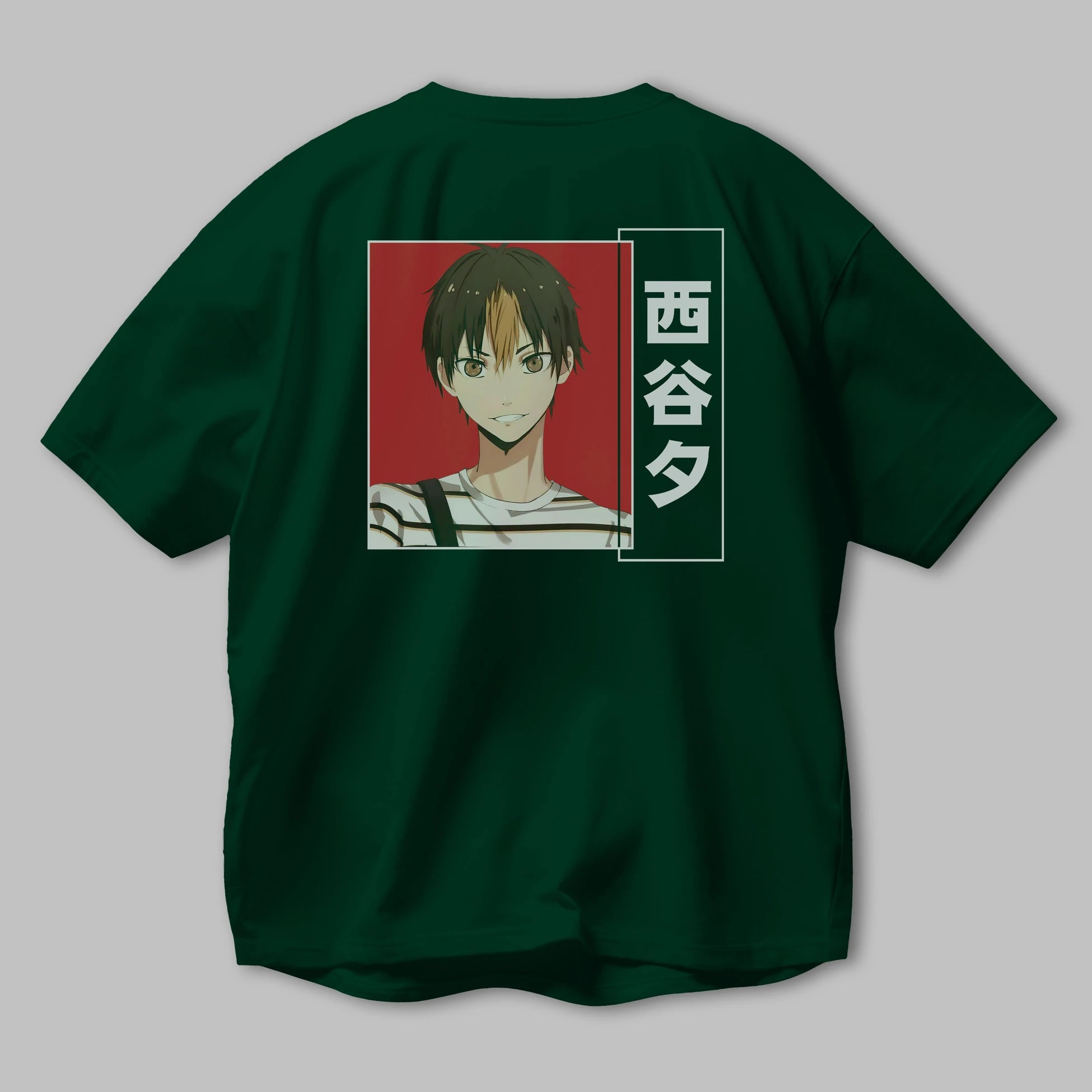 Yuu Nishinoya 1 Anime Arka Baskılı Oversize t-shirt Erkek Kadın Unisex