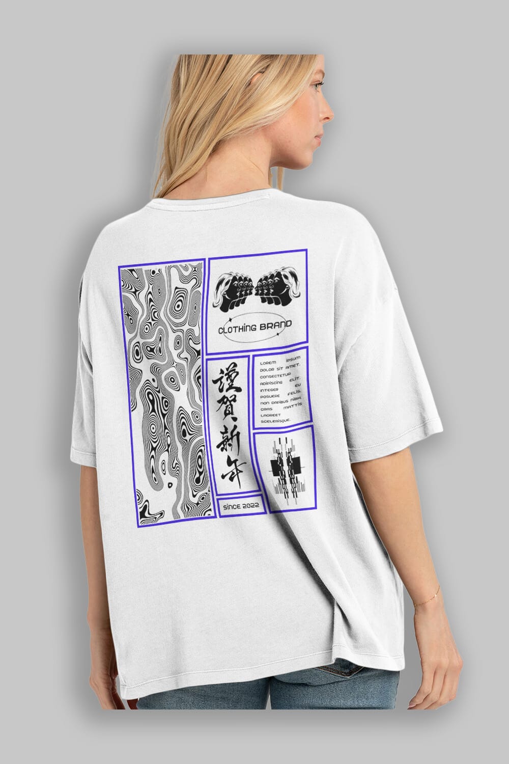 Neon Japanese Streetwear Arka Baskılı Oversize t-shirt Erkek Kadın Unisex
