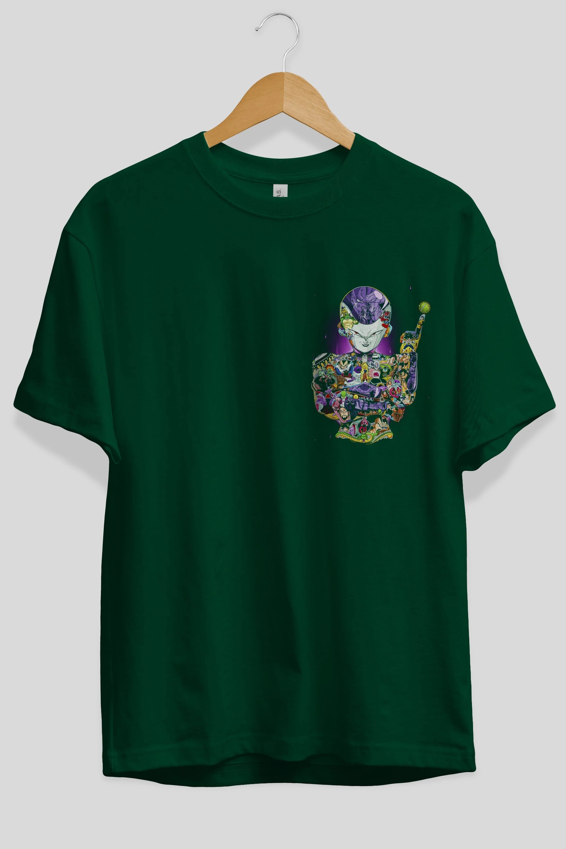 DRAGON BALL ART (4) Ön Sol Baskılı Oversize t-shirt Erkek Kadın Unisex %100 Pamuk Bisiklet Yaka tişort