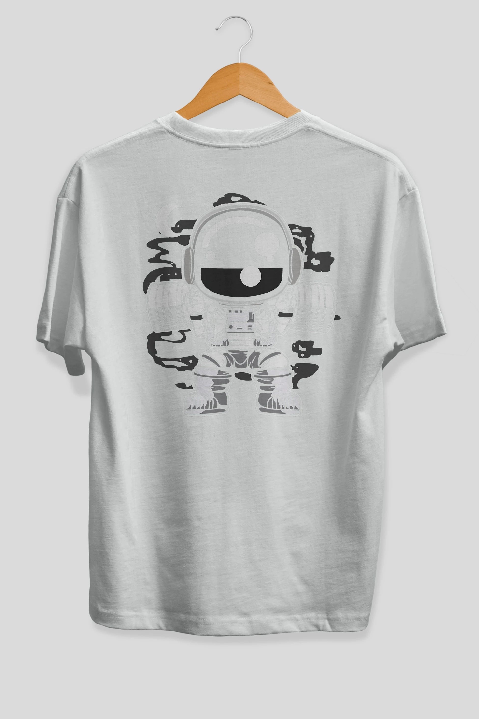 Astronaut Barbell Body Builder Arka Baskılı Oversize t-shirt Erkek Kadın Unisex