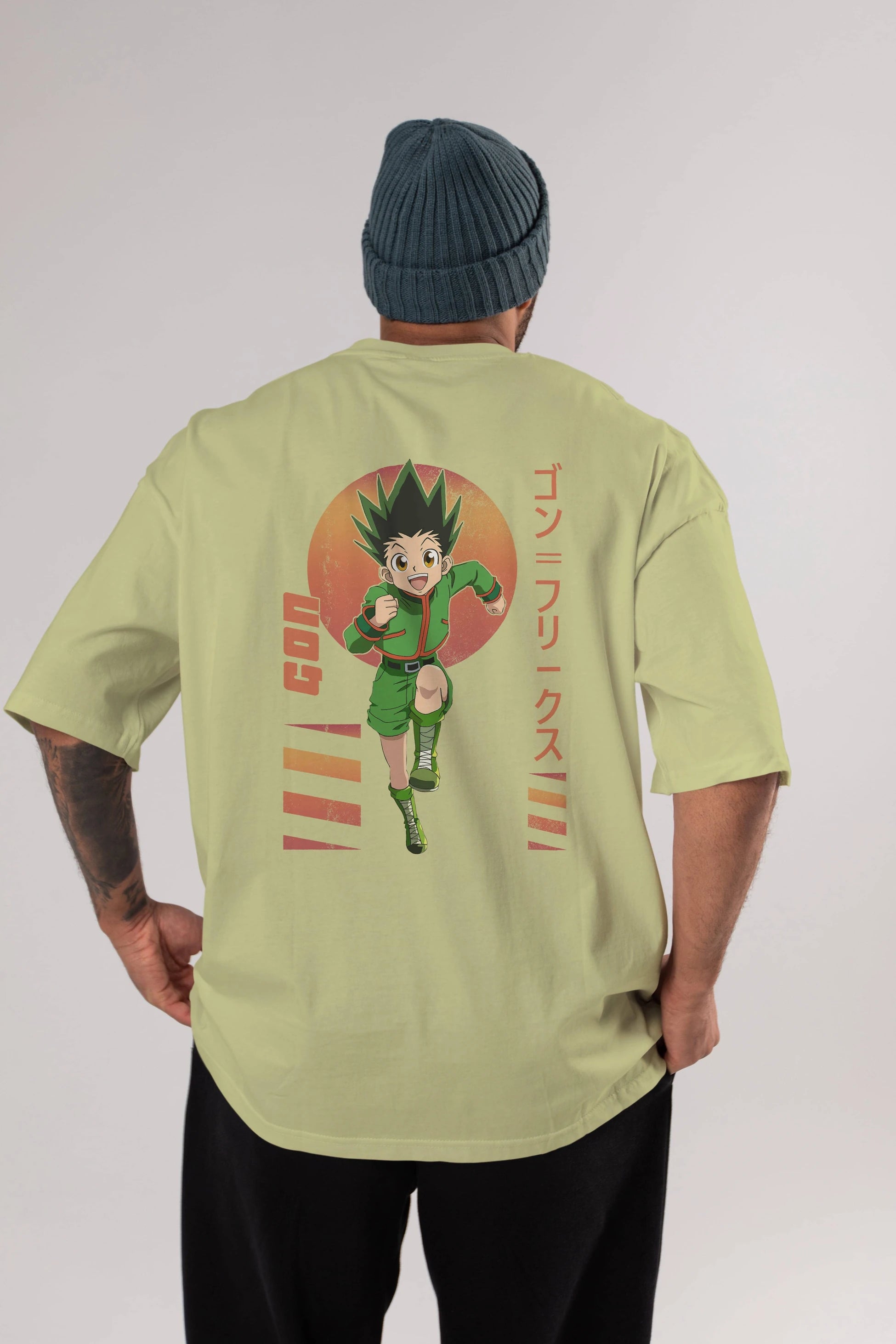 Gon Freecss HUNTER X HUNTER 2 Anime Arka Baskılı Oversize t-shirt Erkek Kadın Unisex