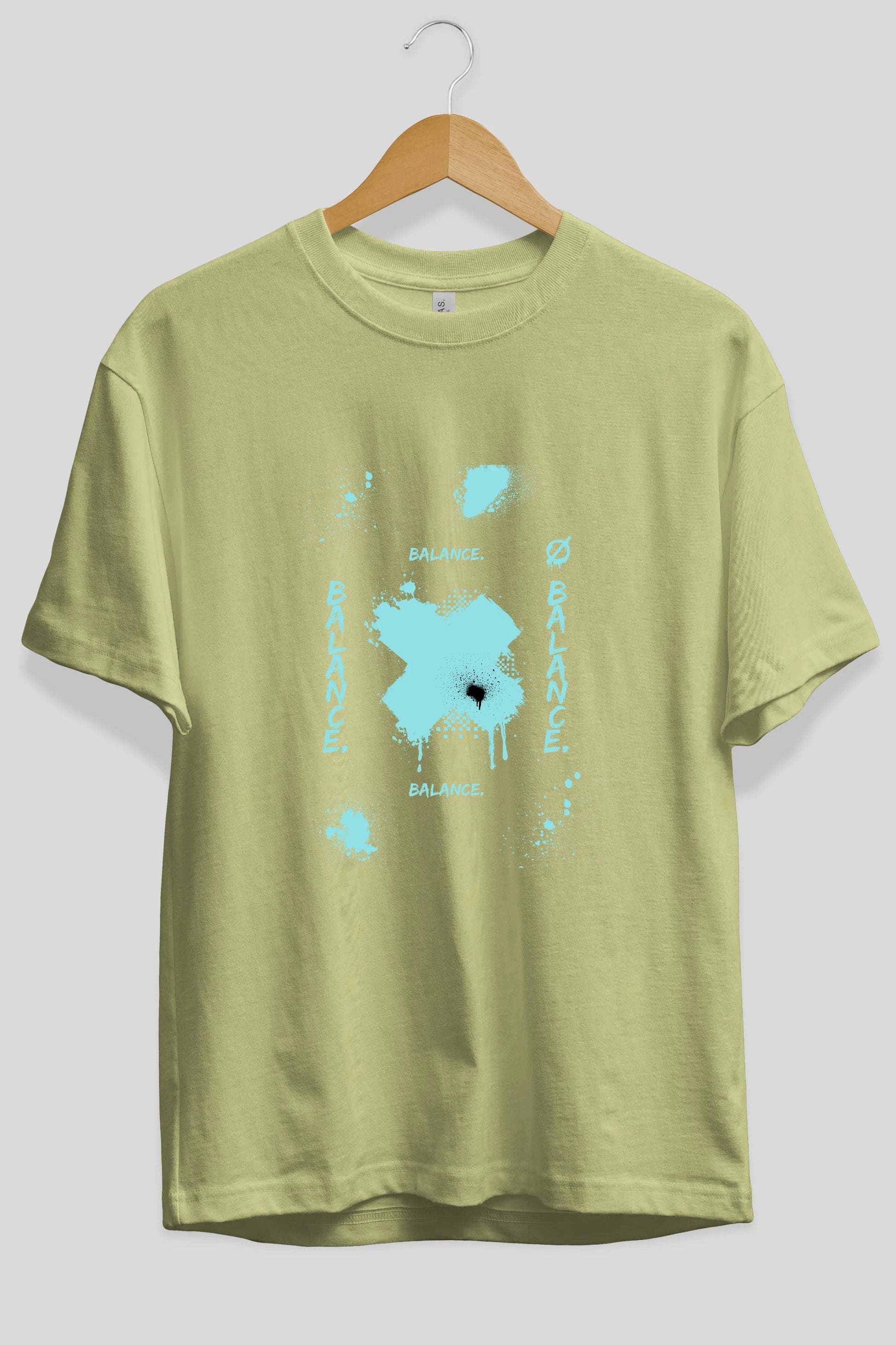 Balance Balance Yazılı Ön Baskılı Oversize t-shirt Erkek Kadın Unisex