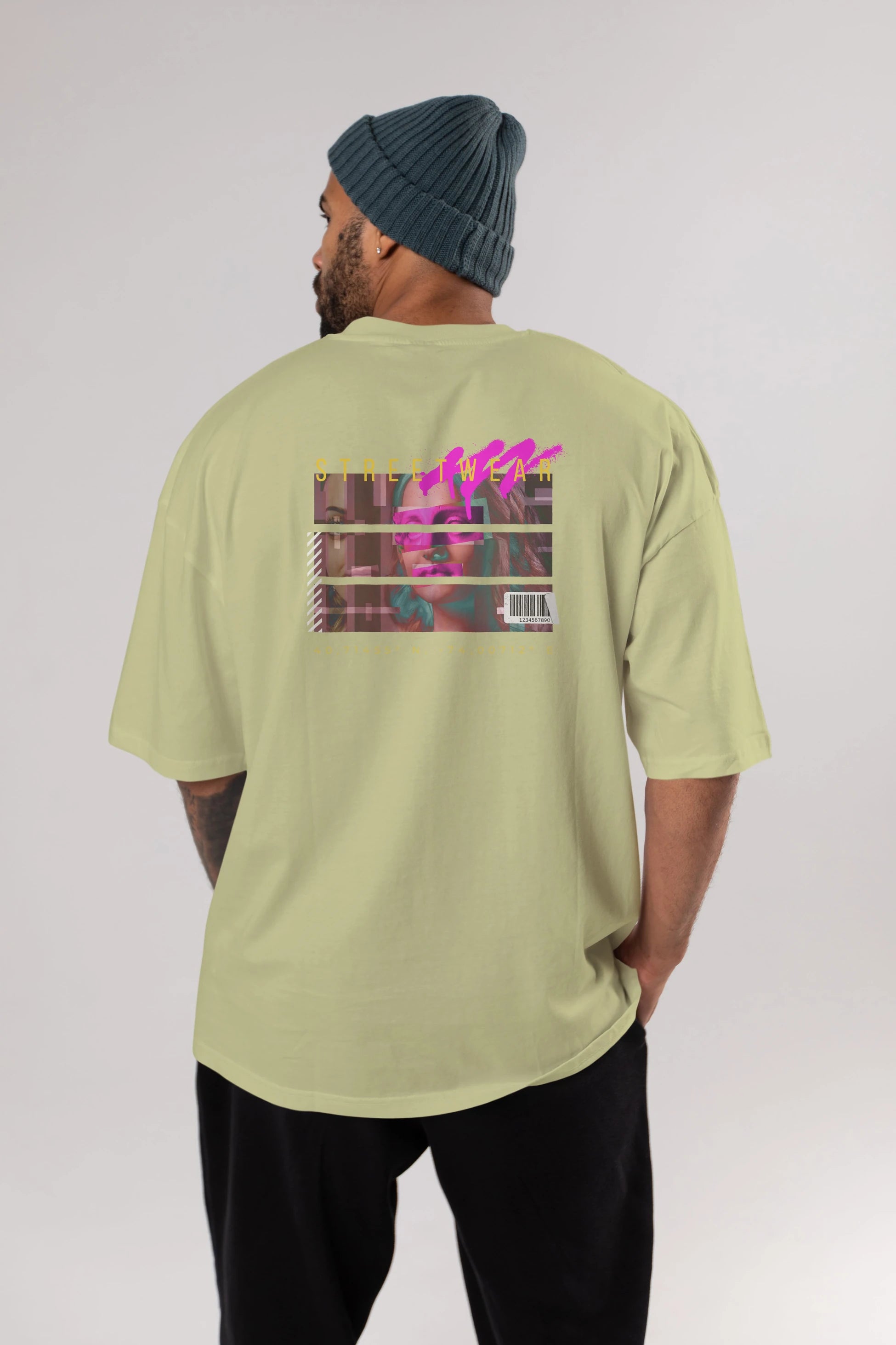 Futuristic Streetwear 2 Arka Baskılı Oversize t-shirt Erkek Kadın Unisex