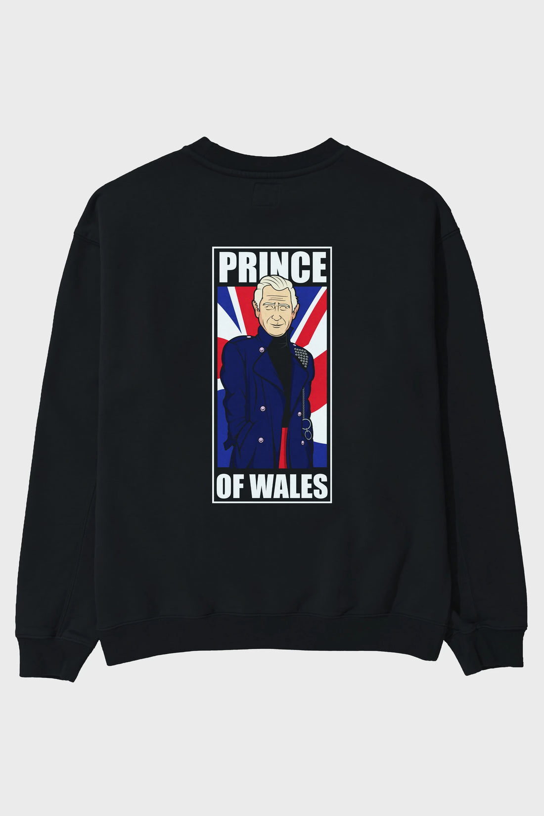 Prince Charles Arka Baskılı Oversize Sweatshirt Erkek Kadın Unisex