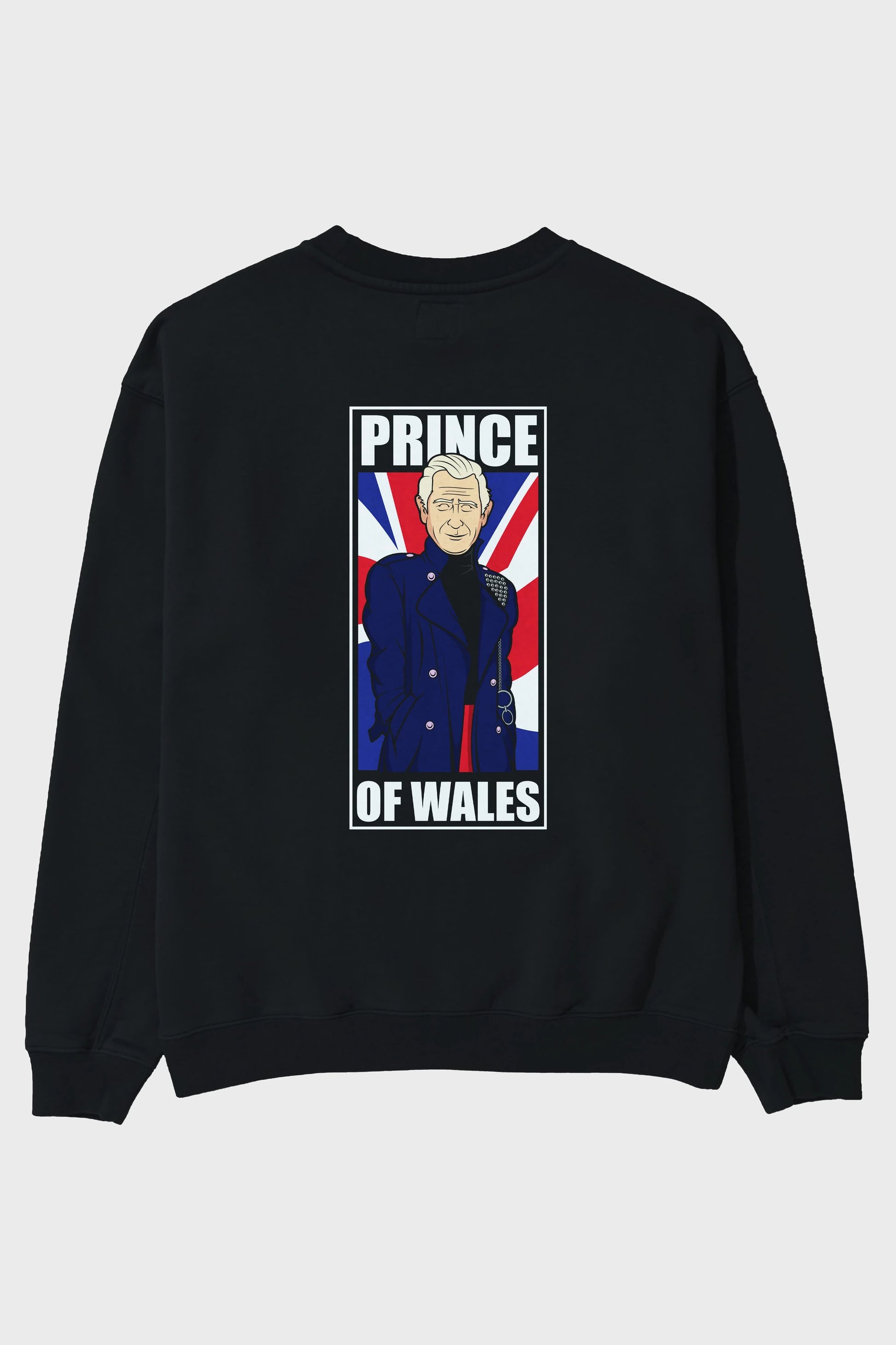 Prince Charles Arka Baskılı Oversize Sweatshirt Erkek Kadın Unisex