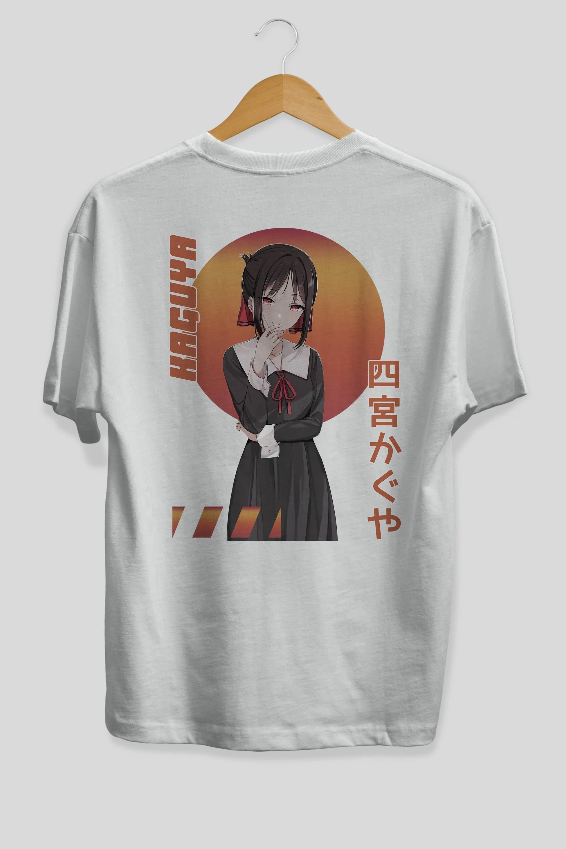 Kaguya Shinomiya 5 Anime Arka Baskılı Oversize t-shirt Erkek Kadın Unisex