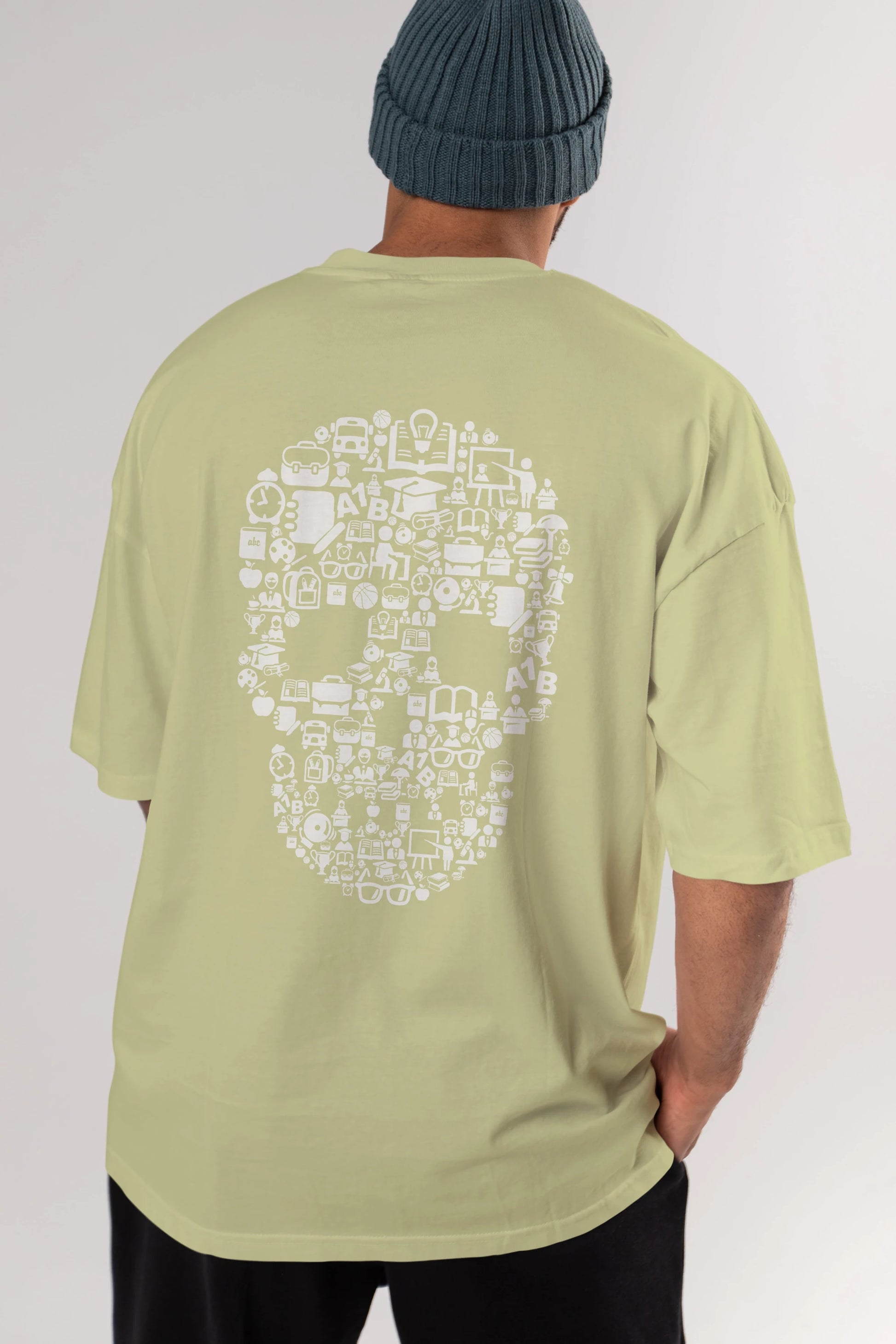 Dead  School Arka Baskılı Oversize t-shirt %100 pamuk Erkek Kadın Unisex