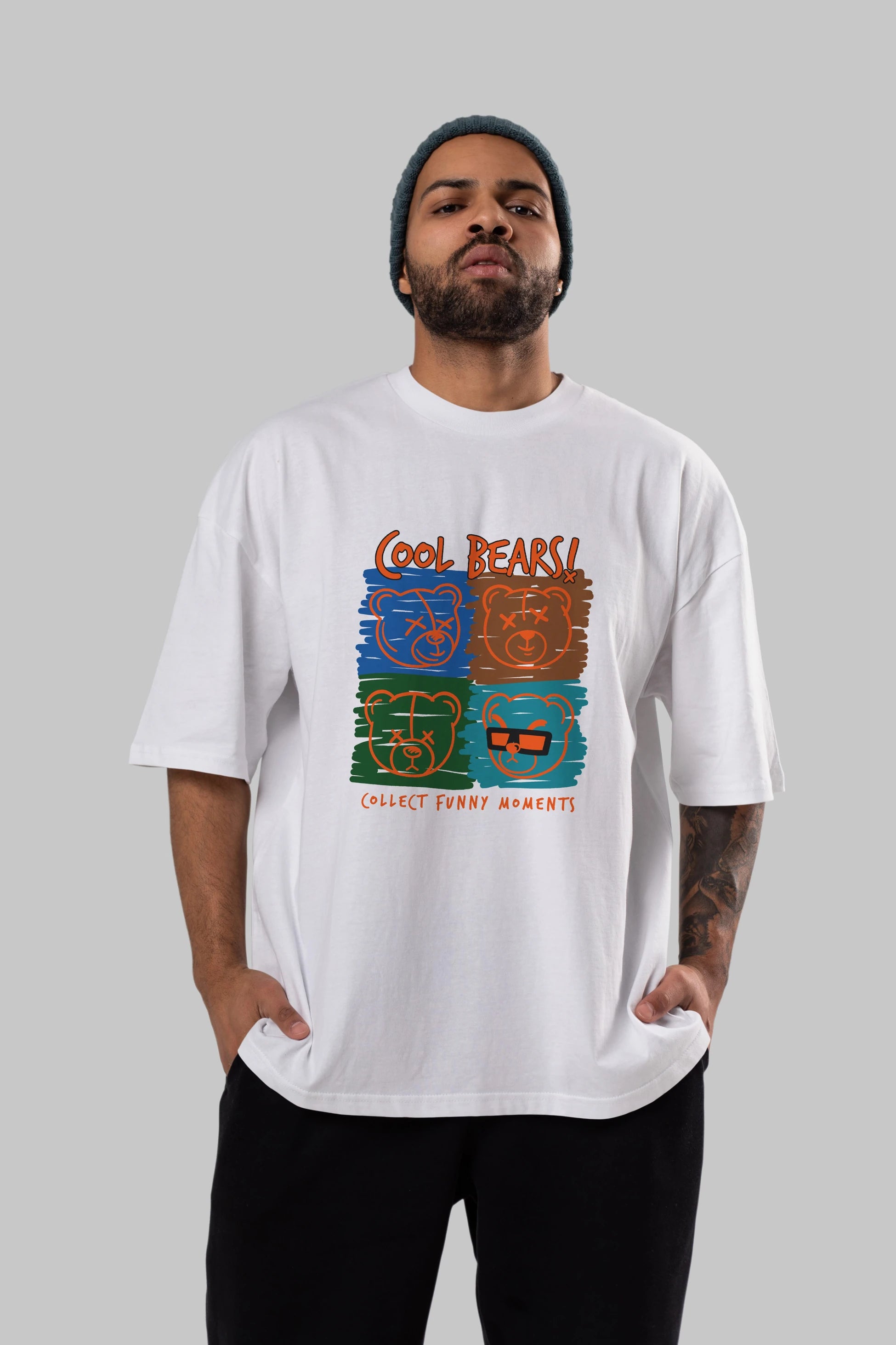 Cool Bears Ön Baskılı Oversize t-shirt Erkek Kadın Unisex