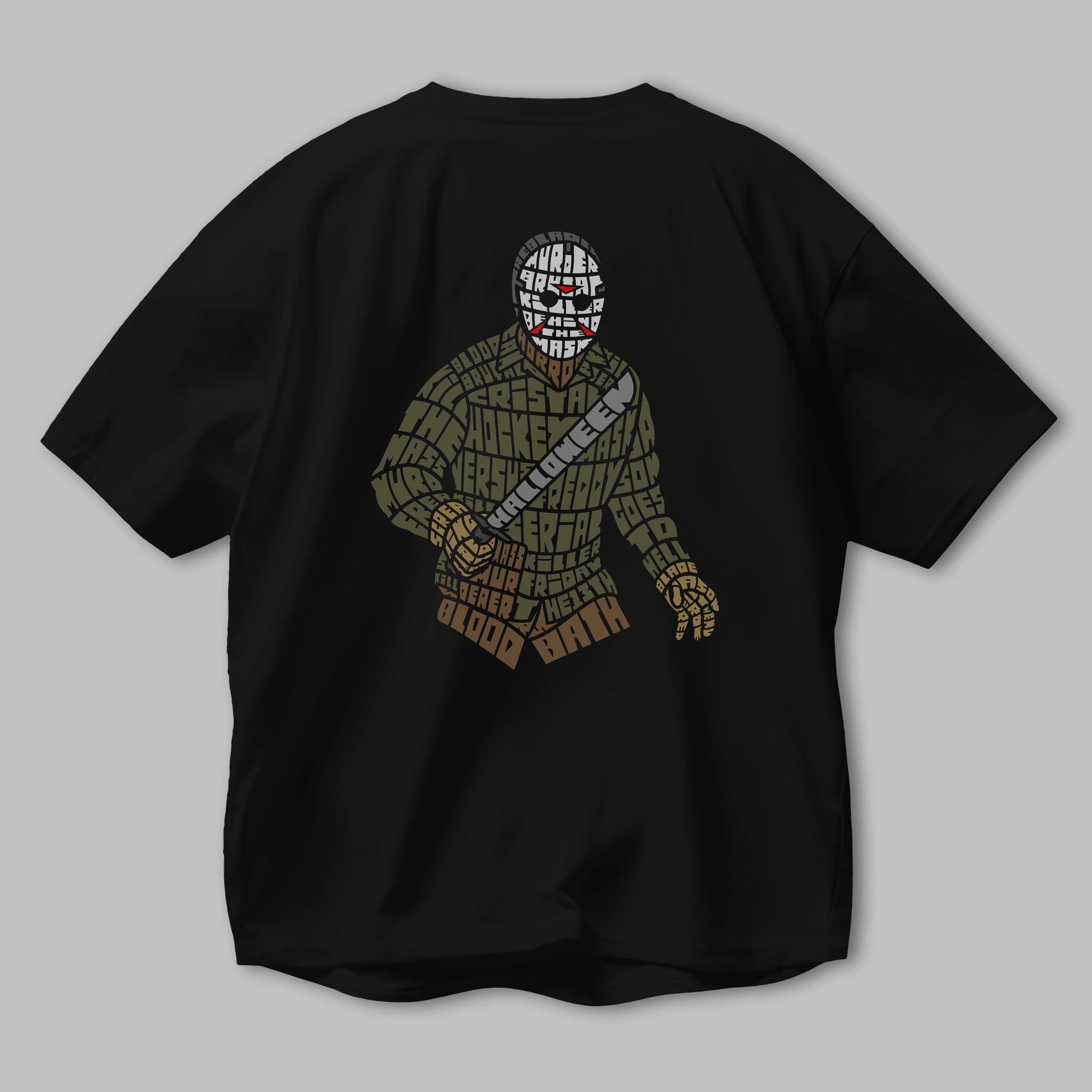 Jason Arka Baskılı Oversize t-shirt %100 pamuk Erkek Kadın Unisex