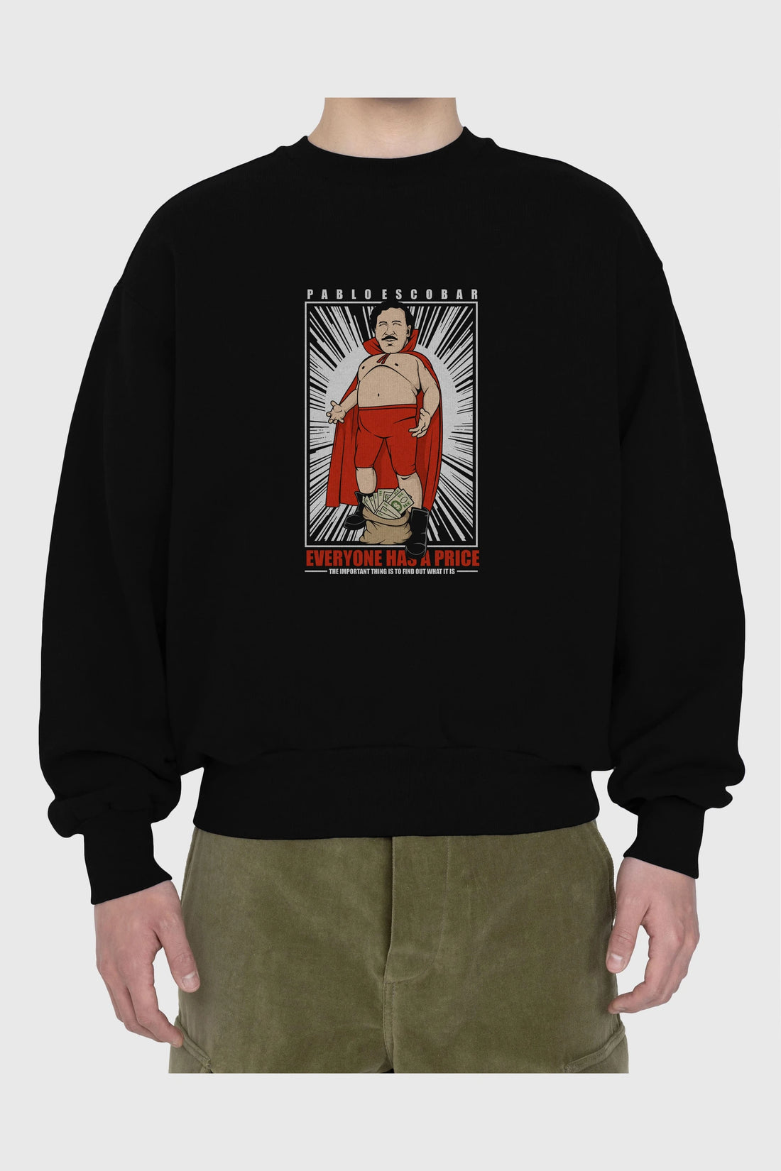 Pablo Escobar Luchador Ön Baskılı Oversize Sweatshirt Erkek Kadın Unisex