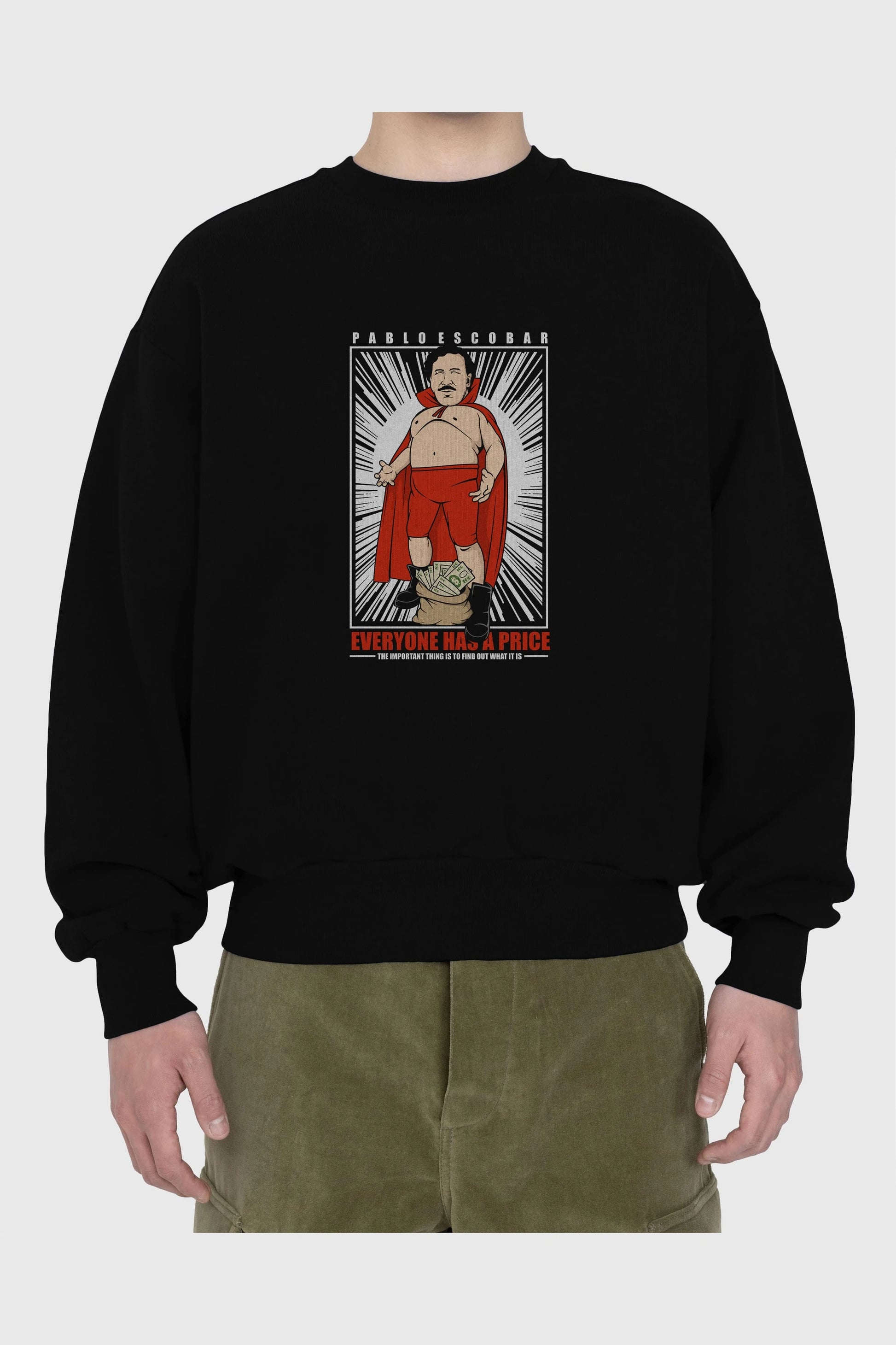 Pablo Escobar Luchador Ön Baskılı Oversize Sweatshirt Erkek Kadın Unisex