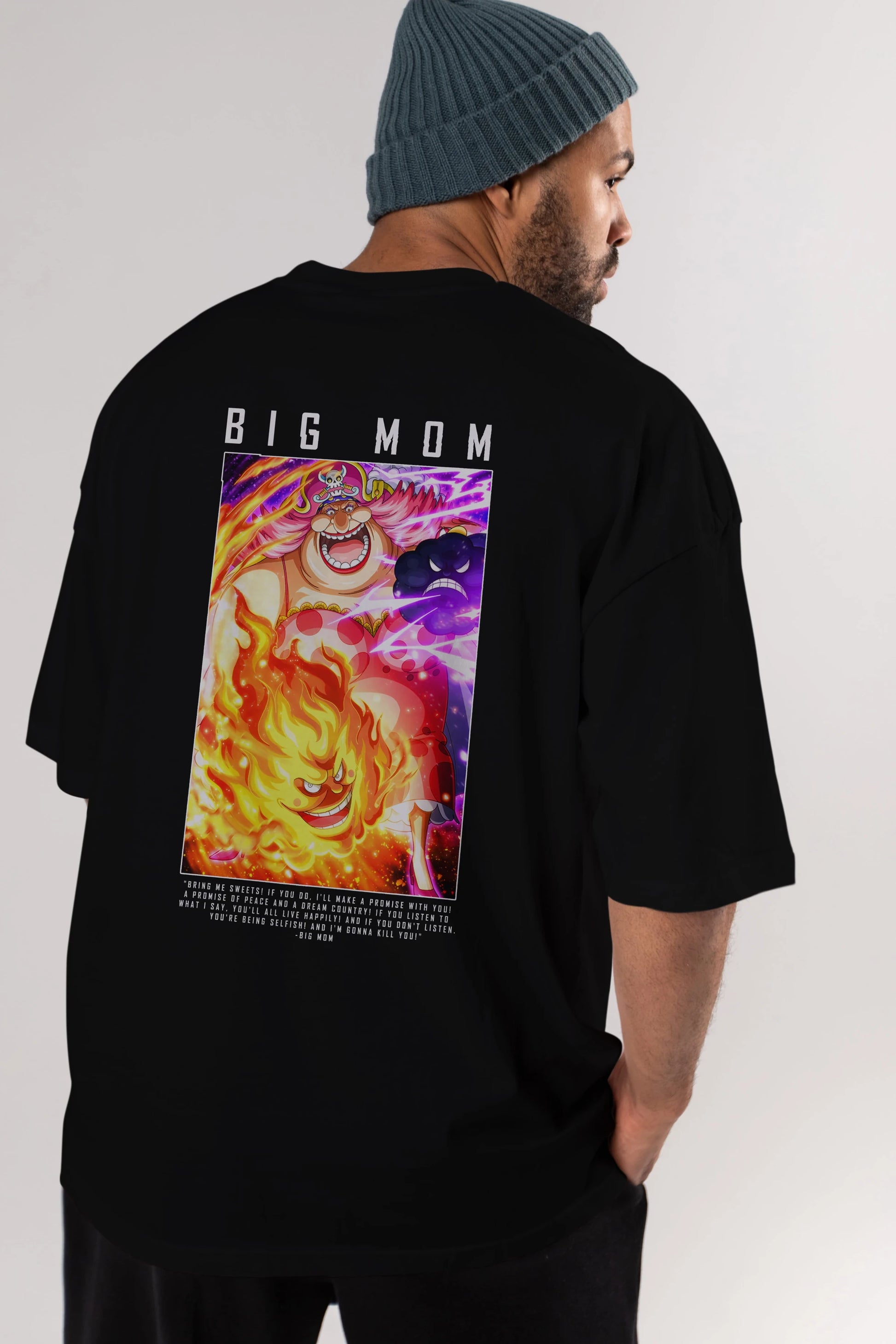 Charlotte Linlin Anime Arka Baskılı Oversize t-shirt Erkek Kadın Unisex %100 pamuk tişort