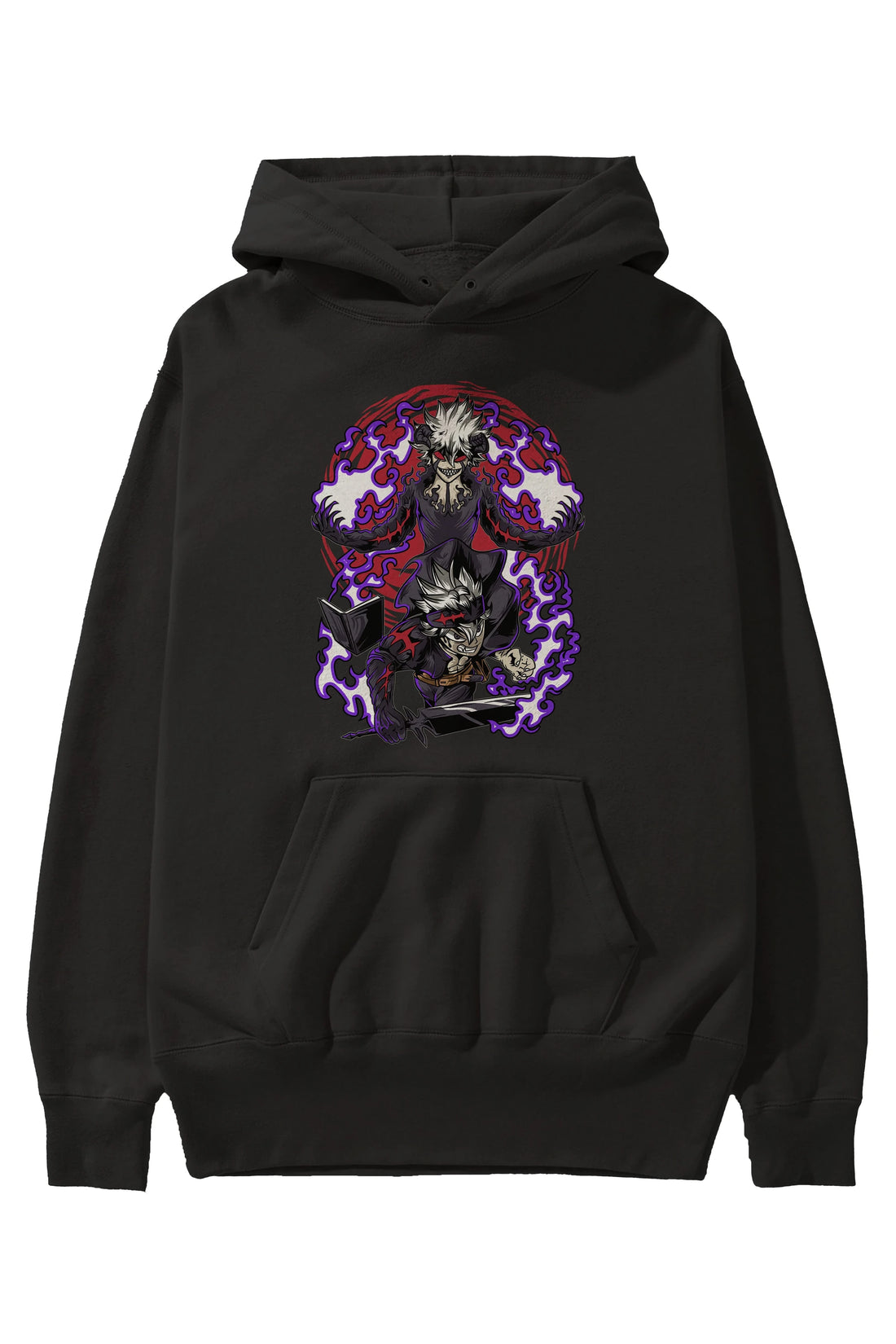 BLACK CLOVER DEVIL UNION Anime Ön Baskılı Hoodie Oversize Kapüşonlu Sweatshirt Erkek Kadın Unisex