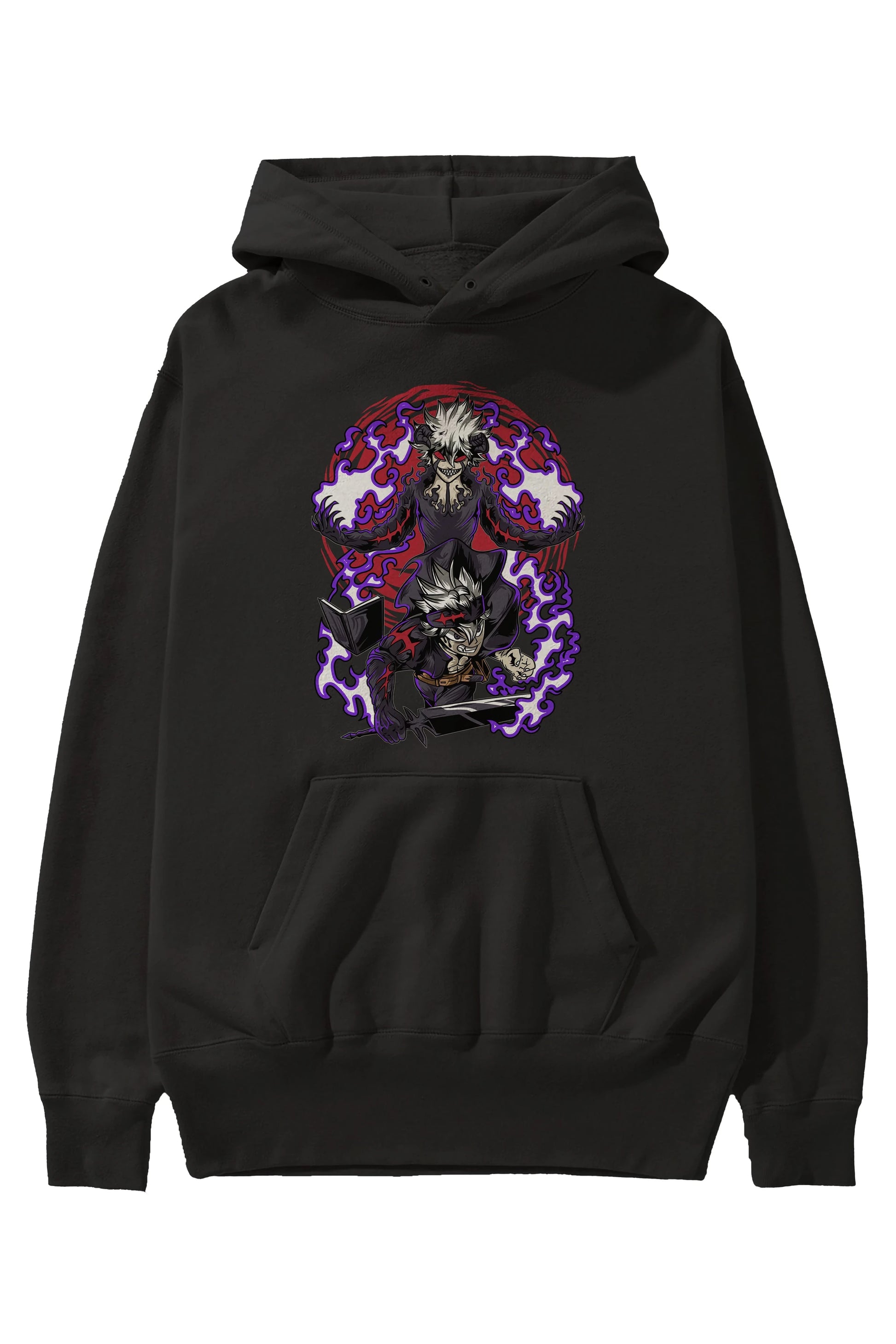 BLACK CLOVER DEVIL UNION Anime Ön Baskılı Hoodie Oversize Kapüşonlu Sweatshirt Erkek Kadın Unisex