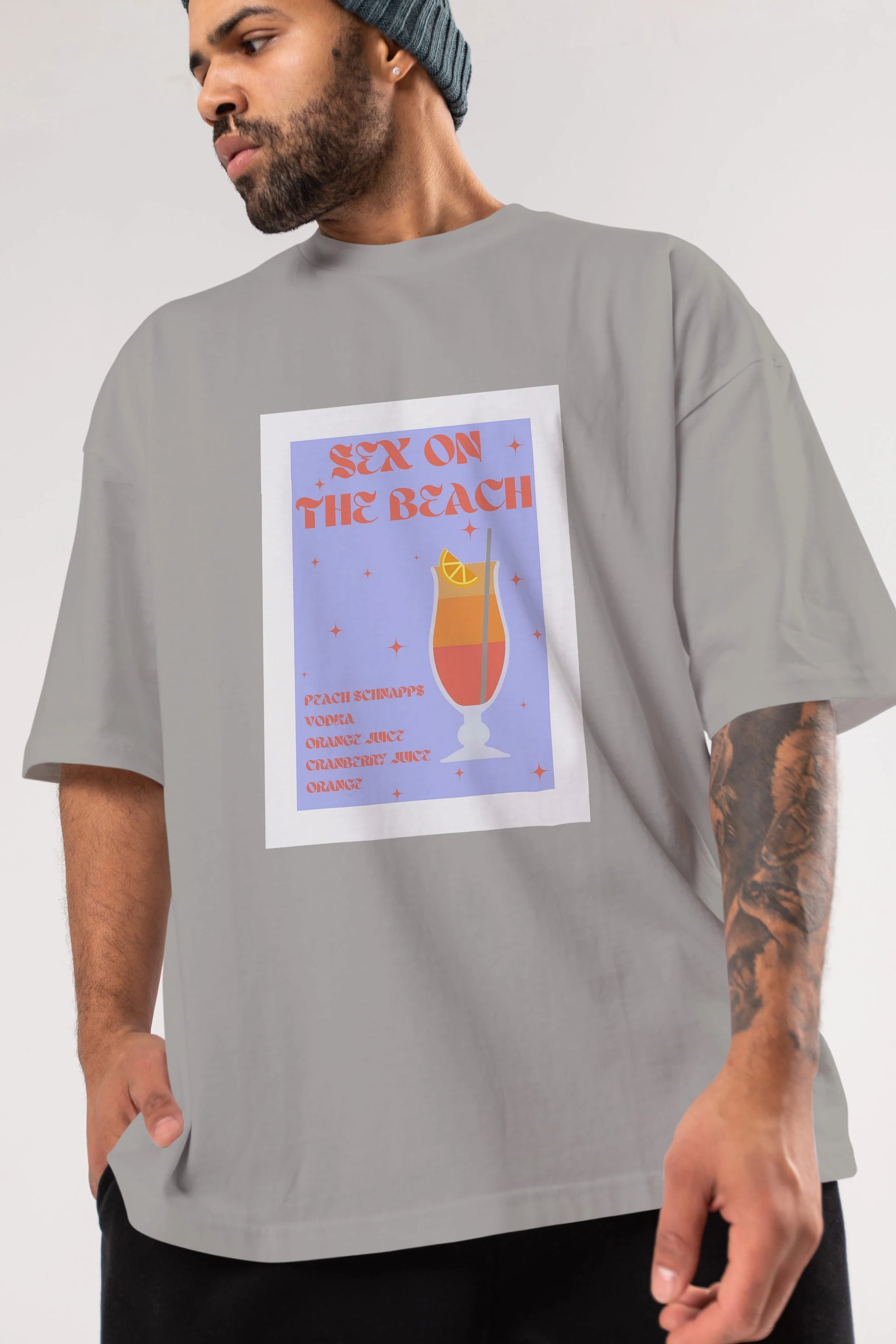 Sex On The Beach Ön Baskılı Oversize t-shirt Erkek Kadın Unisex %100 Pamuk Bisiklet Yaka tişort