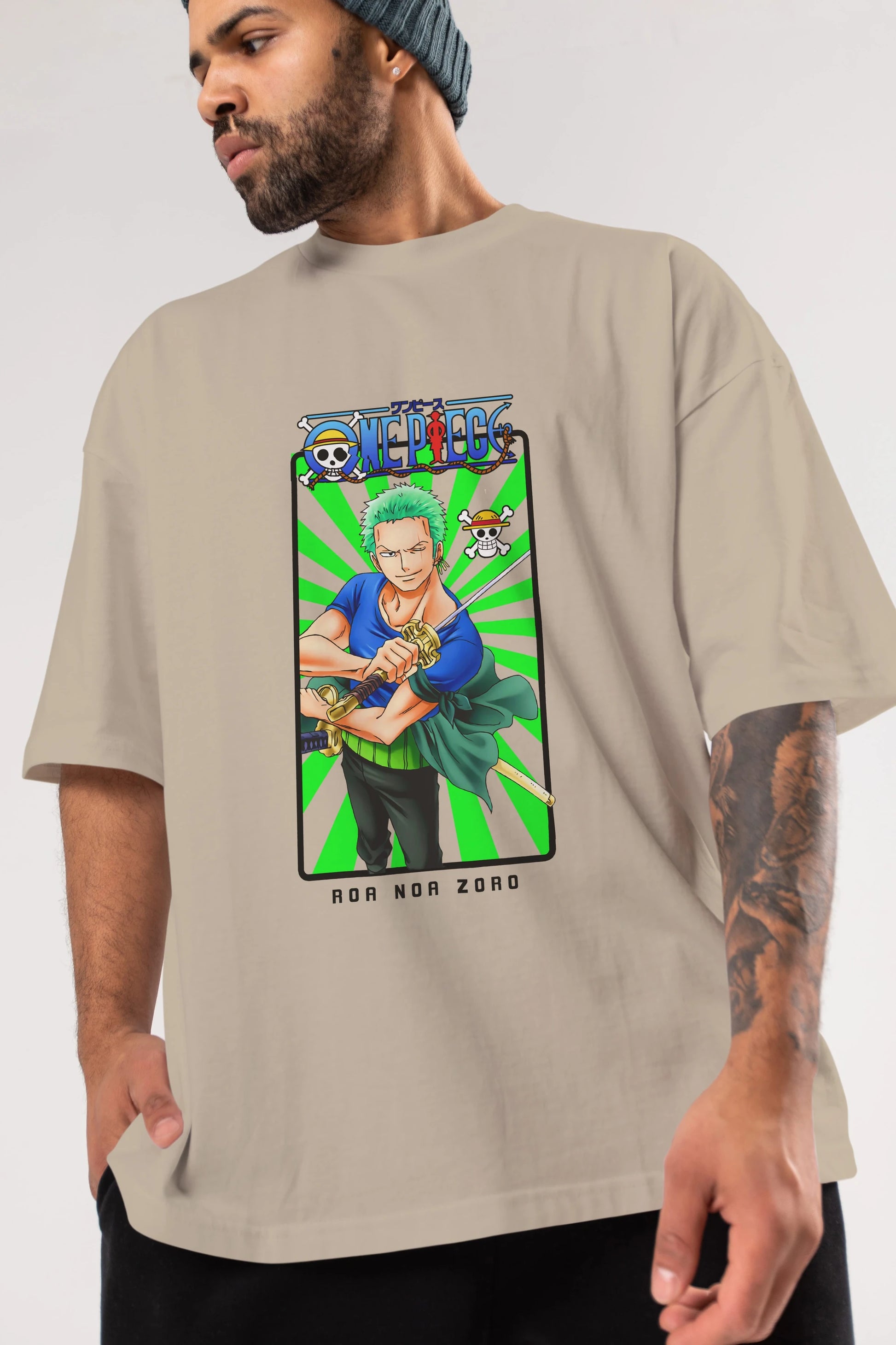 Roronoa Zoro 6 Anime Ön Baskılı Oversize t-shirt Erkek Kadın Unisex