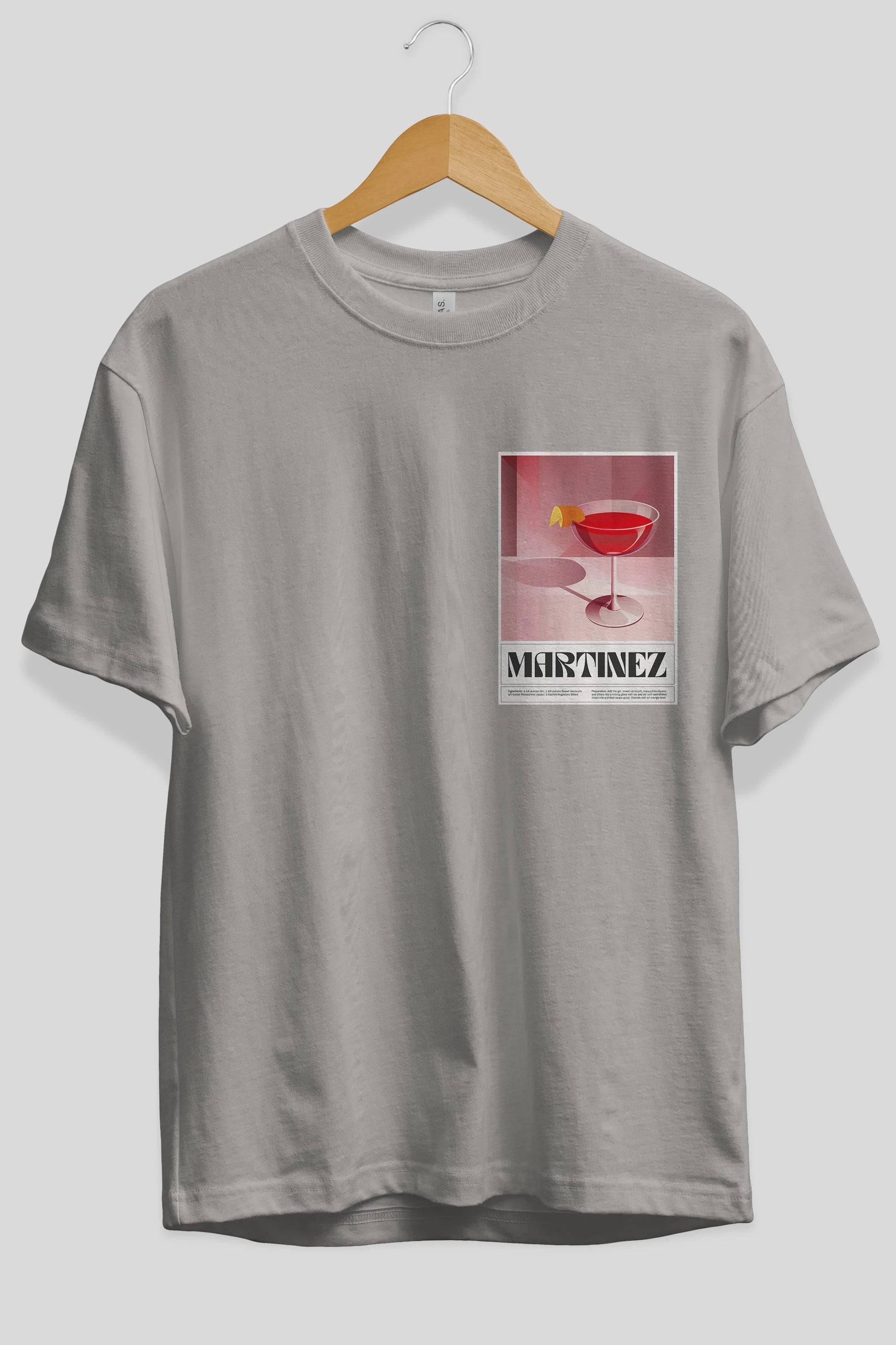 Martinez Ön Sol Baskılı Oversize t-shirt Erkek Kadın Unisex %100 Pamuk Bisiklet Yaka tişort