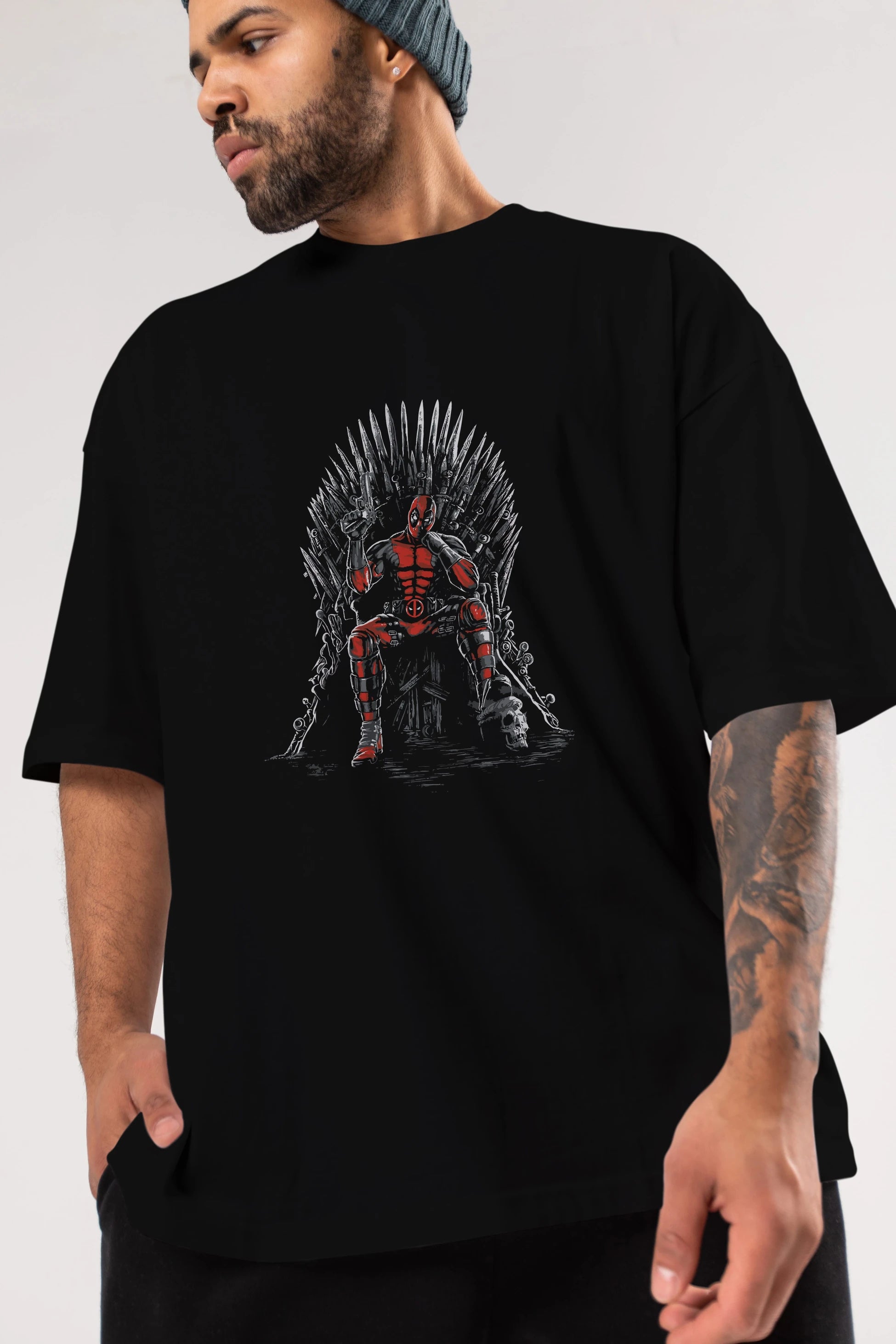 Deadpool (6) Ön Baskılı Oversize t-shirt Erkek Kadın Unisex %100 Pamuk Bisiklet Yaka tişort