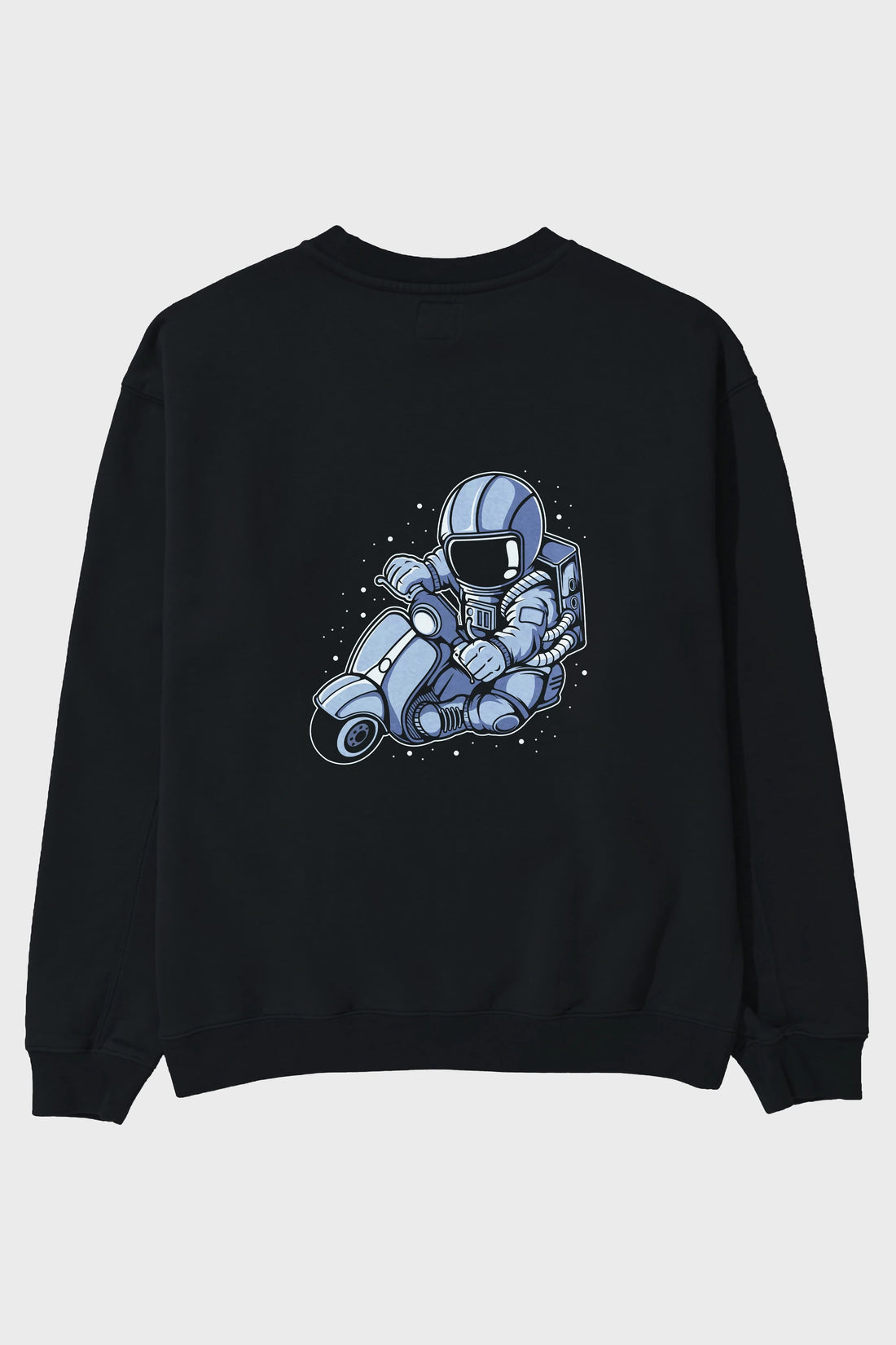 Astronaut Scooter (2) Arka Baskılı Oversize Sweatshirt Erkek Kadın Unisex
