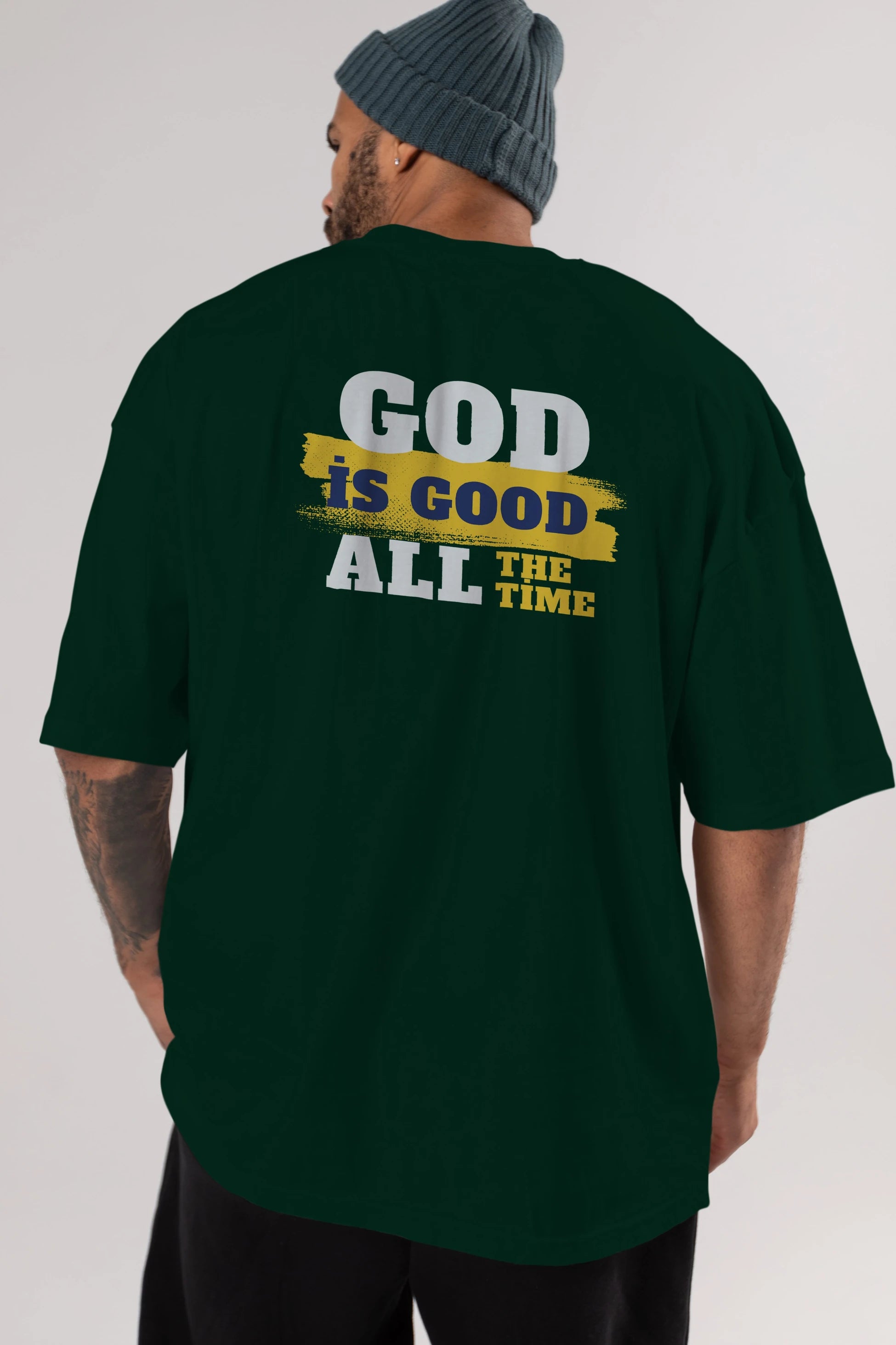 God is Good Yazılı Arka Baskılı Oversize t-shirt Erkek Kadın Unisex