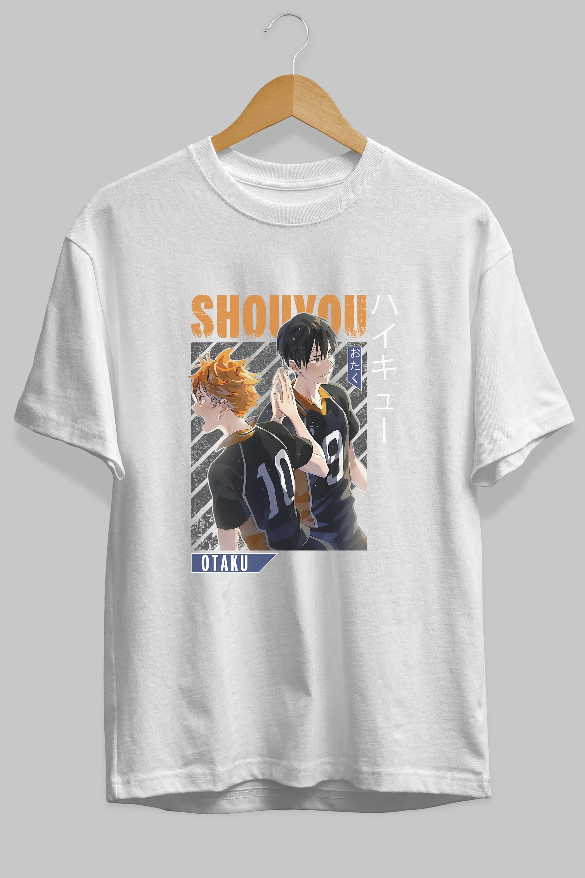 Shouyou Hinata 12 Anime Ön Baskılı Oversize t-shirt %100 pamuk Erkek Kadın Unisex