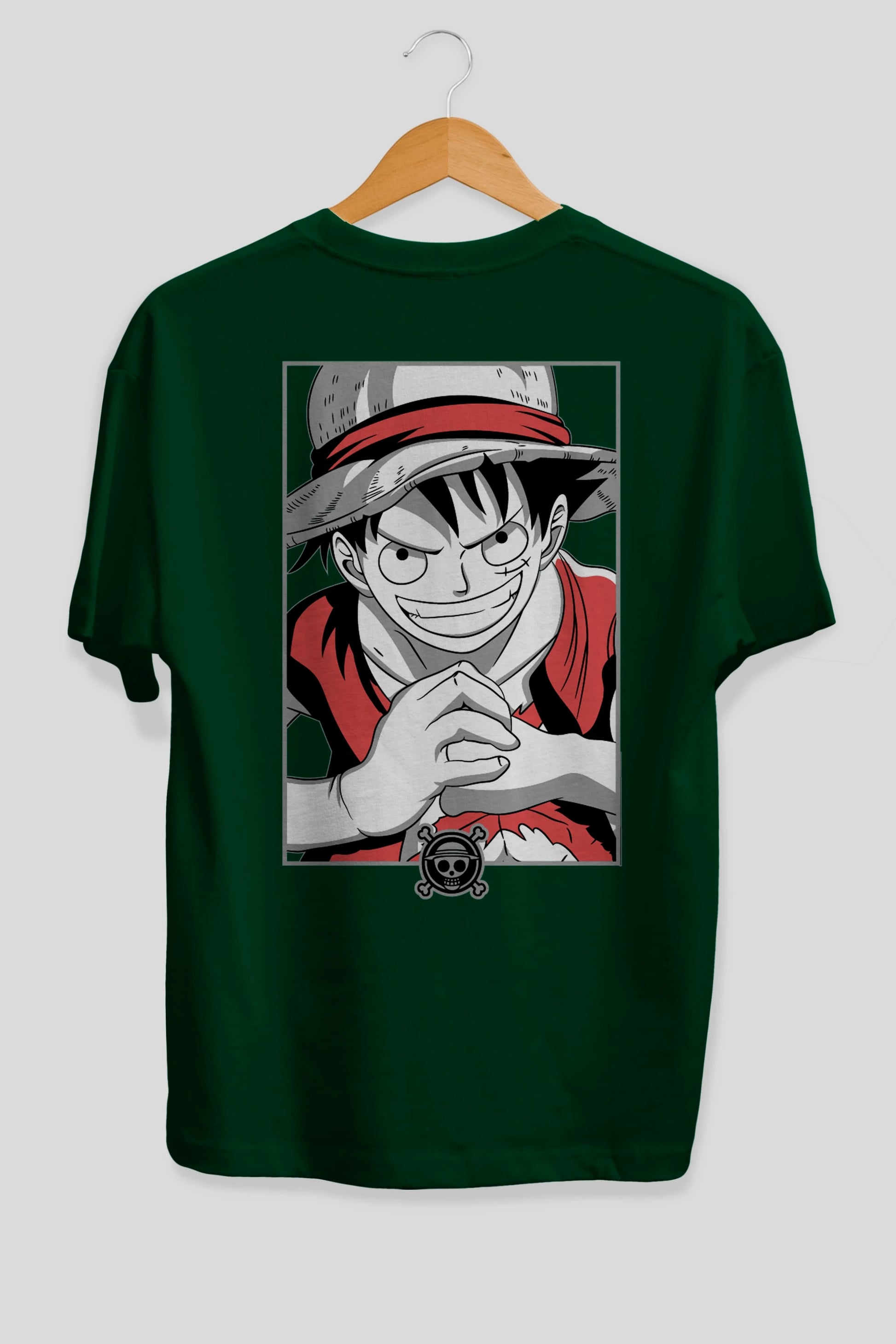 LUFF D. MONKEY OnePiece Anime Arka Baskılı Oversize t-shirt Erkek Kadın Unisex