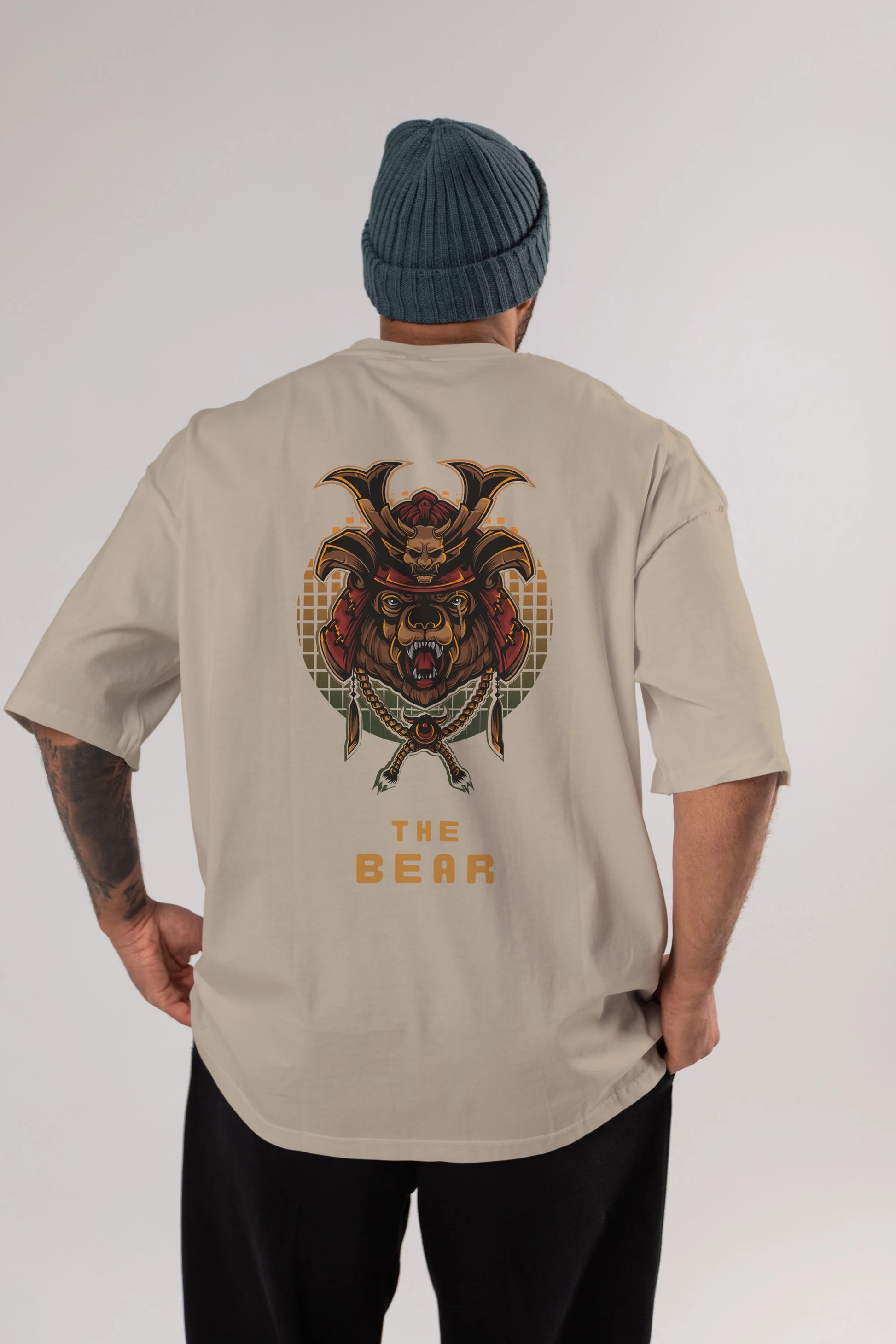 The Bear 2 Arka Baskılı Oversize t-shirt Erkek Kadın Unisex %100 Pamuk