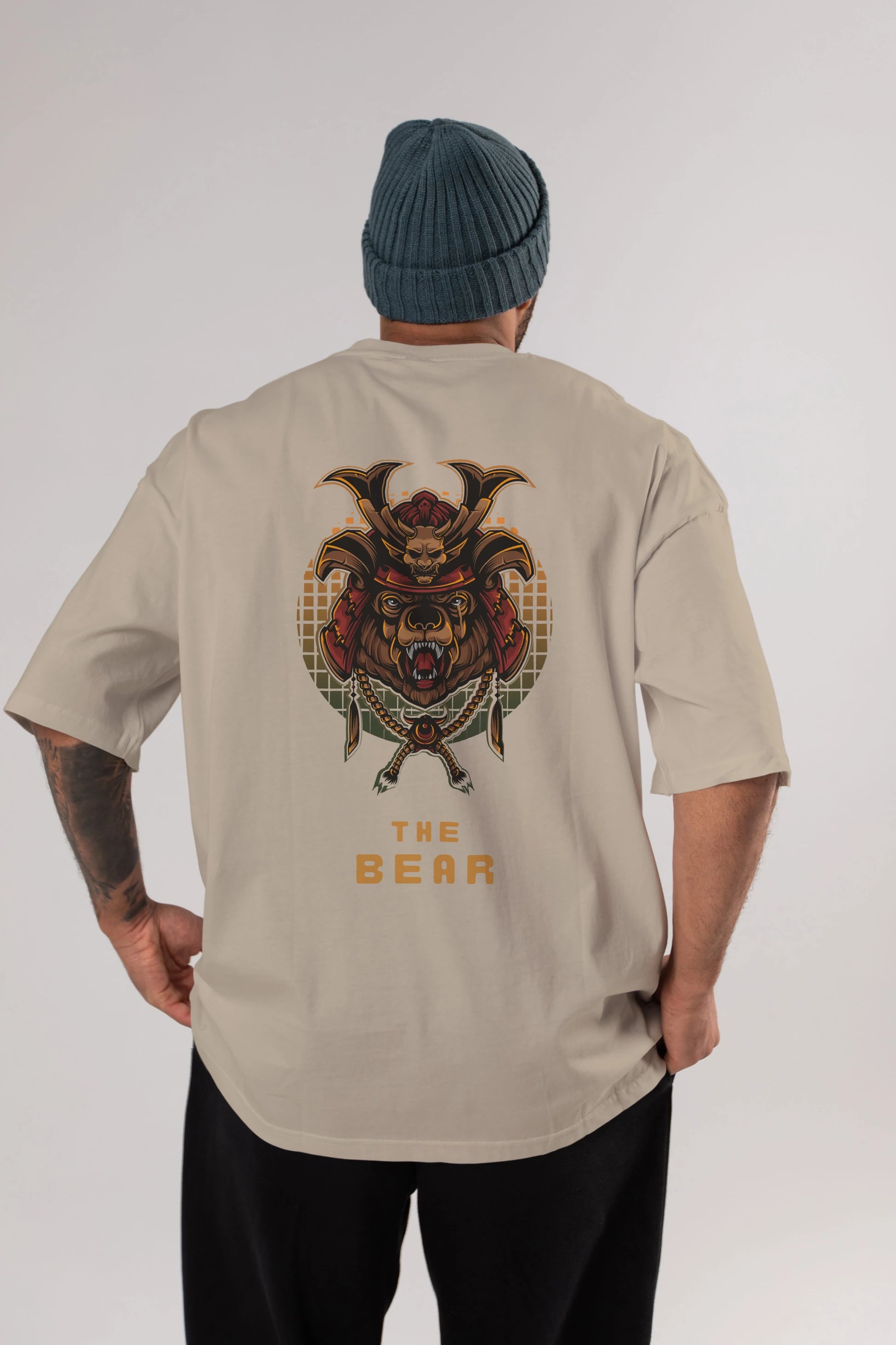 The Bear 2 Arka Baskılı Oversize t-shirt Erkek Kadın Unisex %100 Pamuk