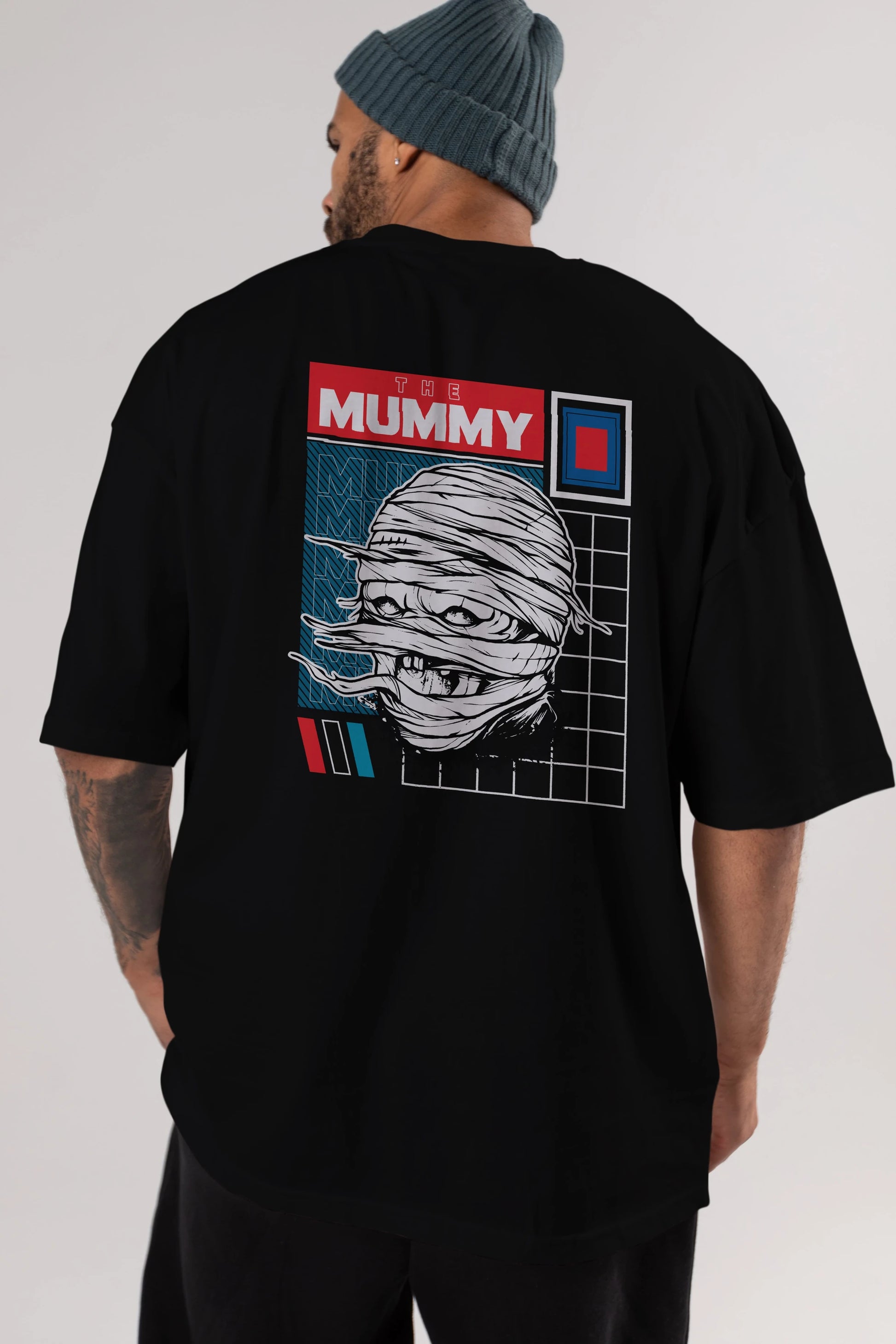 The Mummy Arka Baskılı Oversize t-shirt Erkek Kadın Unisex