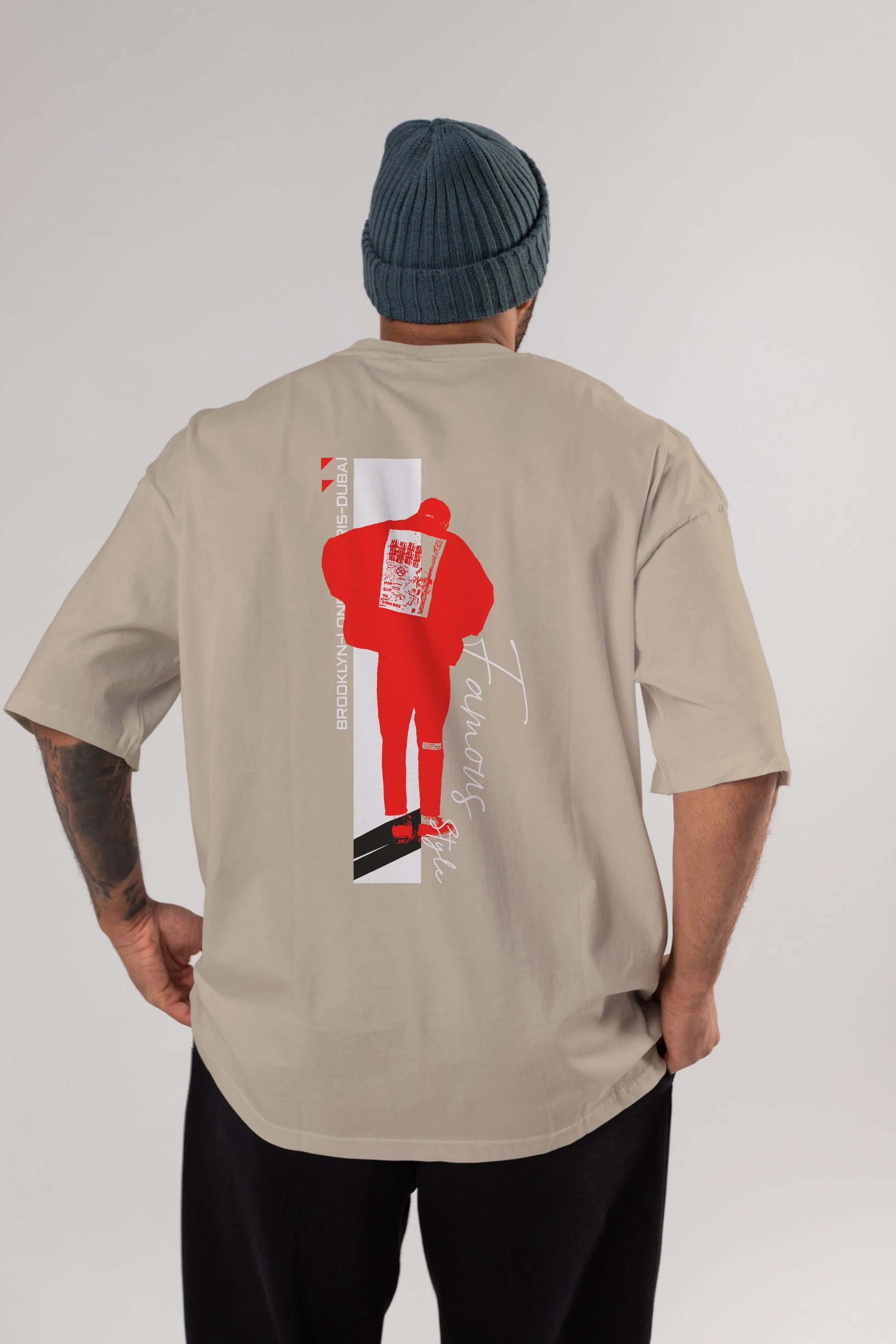 Brooklyn Style Arka Baskılı Oversize t-shirt Erkek Kadın Unisex