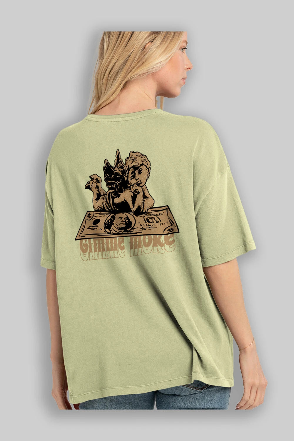 Gimme More Arka Baskılı Oversize t-shirt Erkek Kadın Unisex