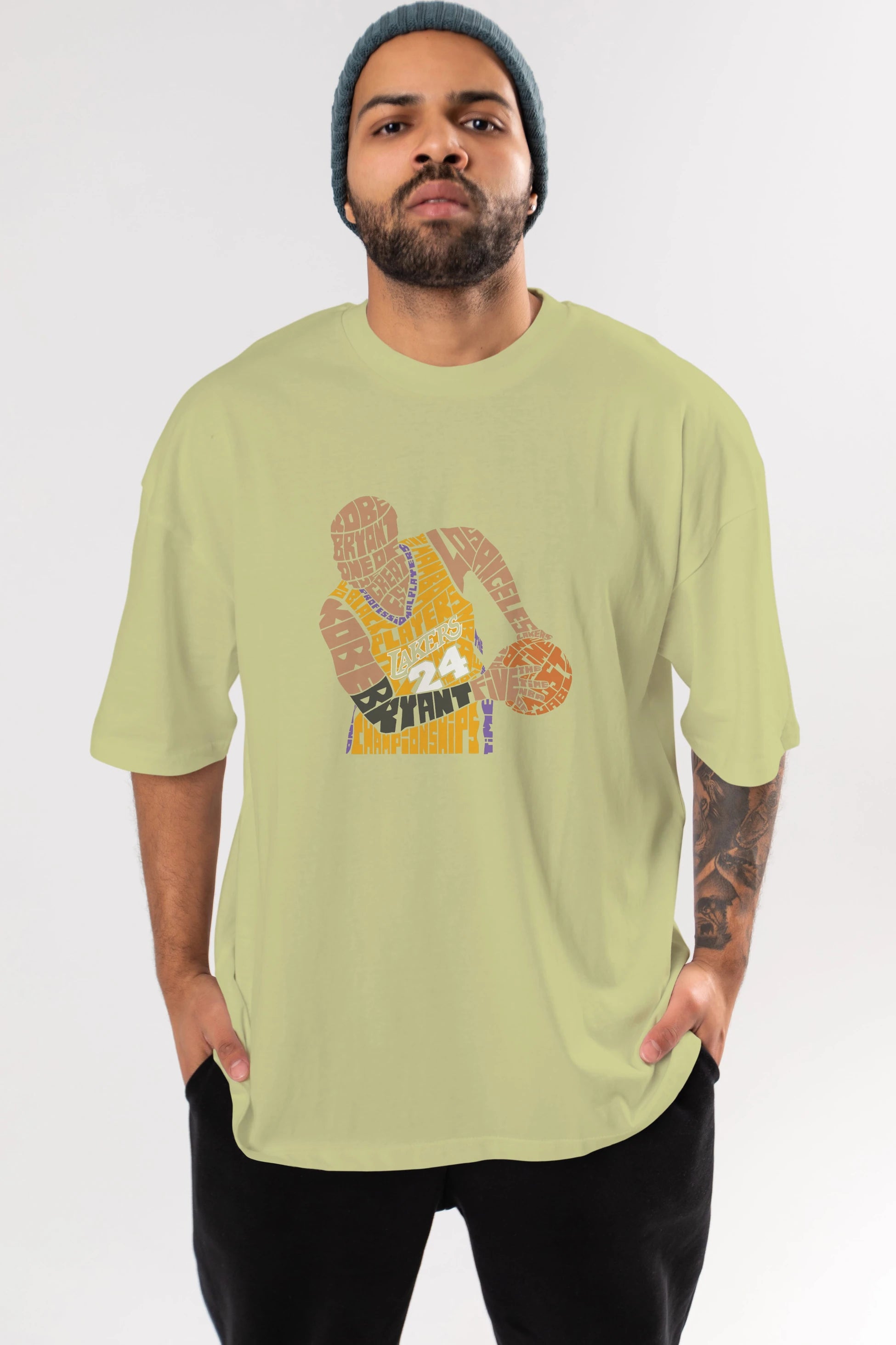 Kobe Bryant Ön Baskılı Oversize t-shirt %100 pamuk Erkek Kadın Unisex