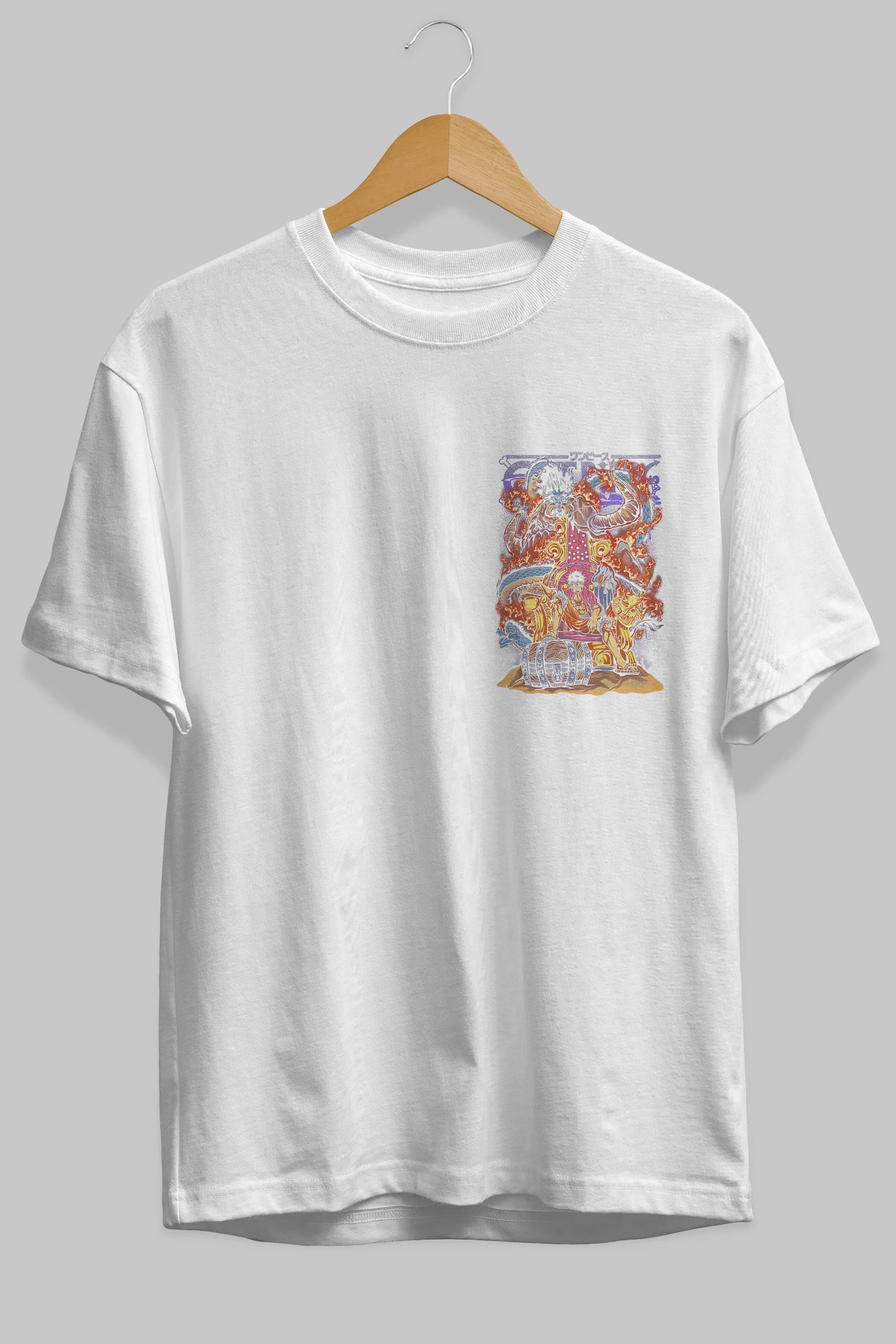 MONKEY D. LUFFY 1 Ön Sol Baskılı Oversize t-shirt Erkek Kadın Unisex %100 Pamuk Bisiklet Yaka tişort