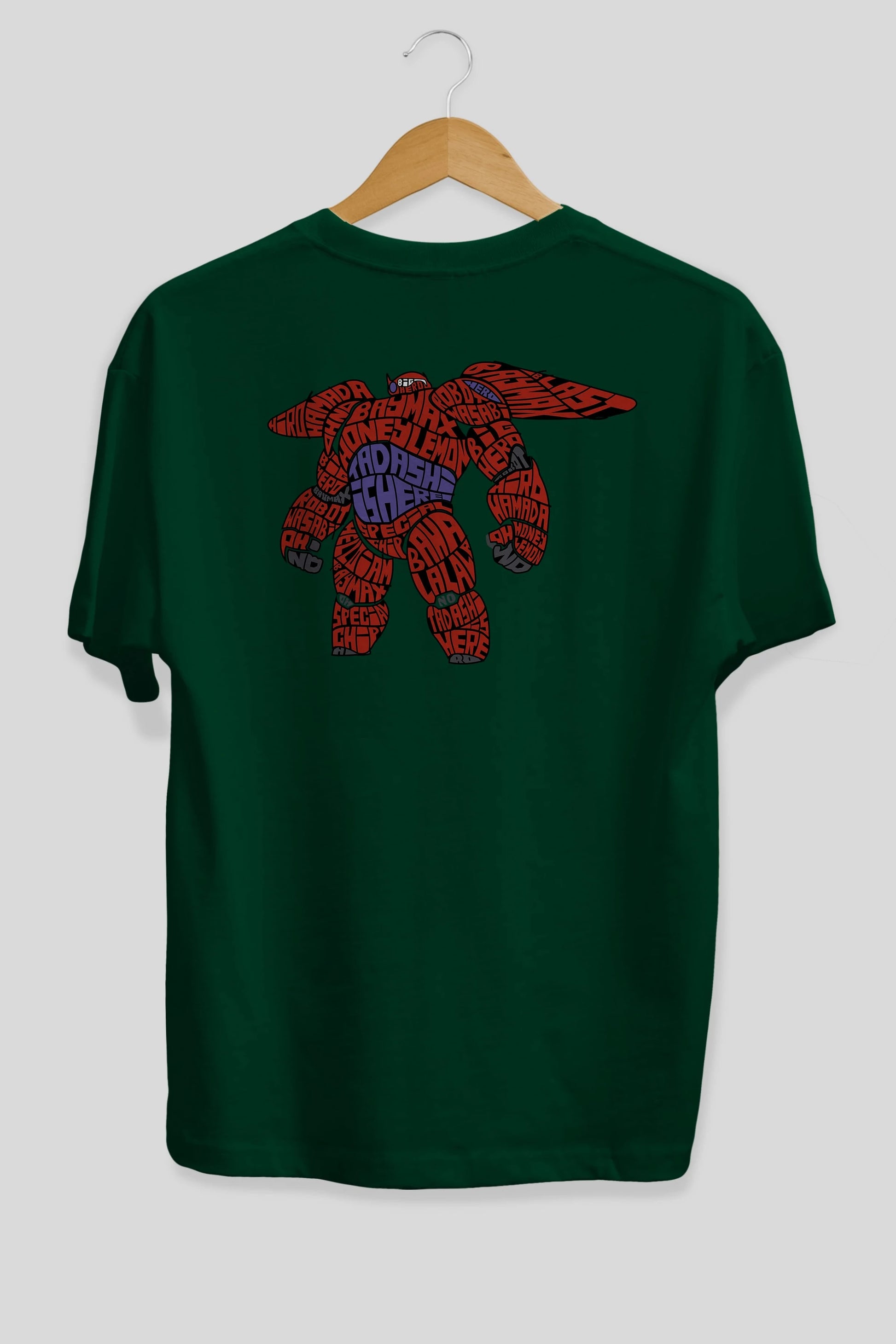 Baymax Arka Baskılı Oversize t-shirt %100 pamuk Erkek Kadın Unisex
